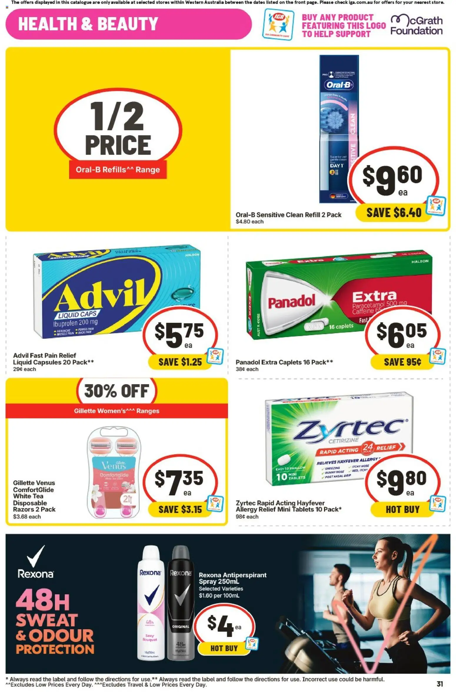 IGA catalogue - valid from 09/09/2026 | Page: 32 | Products: Antiperspirant, Foundation, Razors, Pain relief