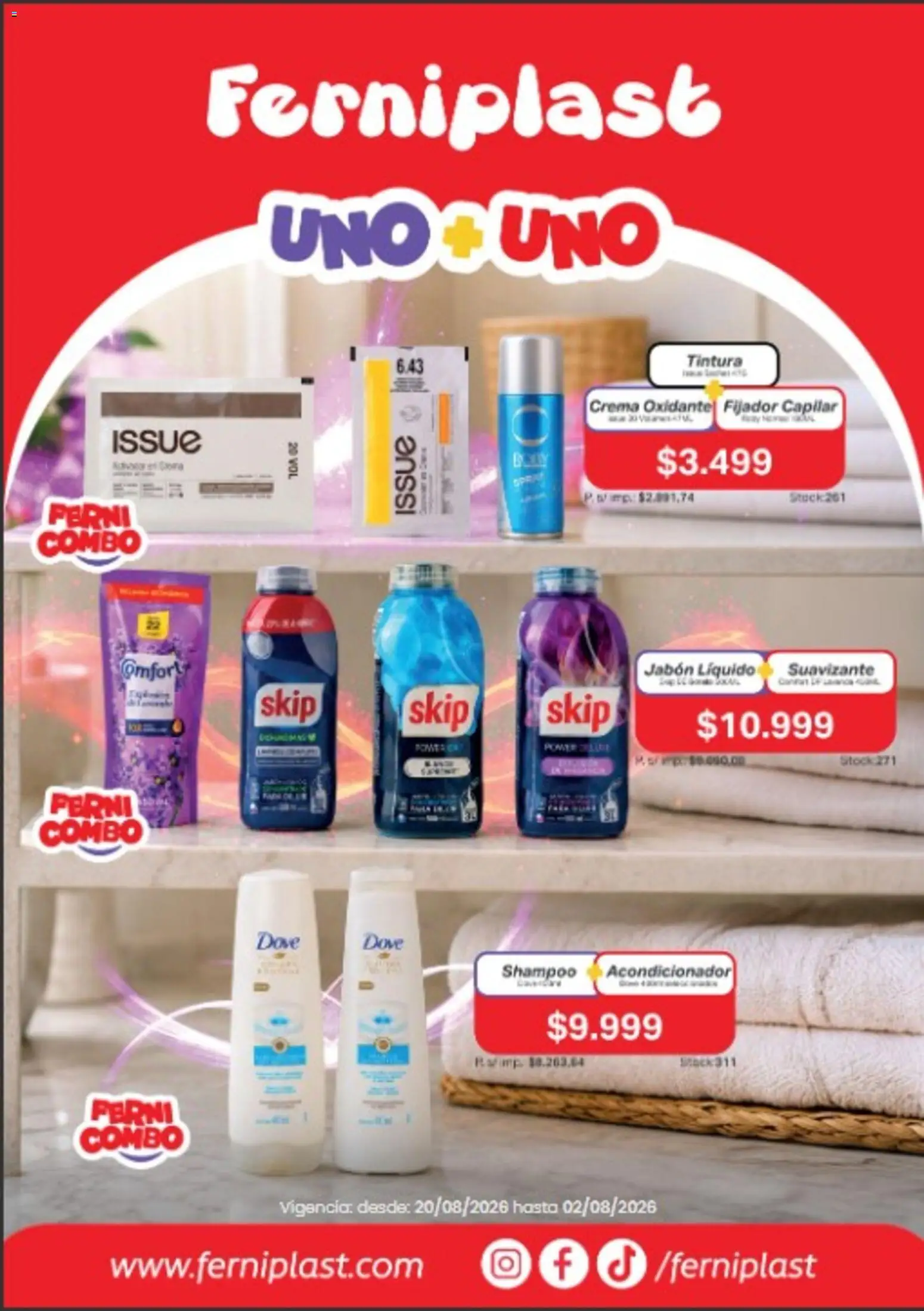 Ferniplast catálogo │ válido desde el 20/08/2026 | Página: 1 | Productos: Acondicionador, Fijador, Suavizante, Crema