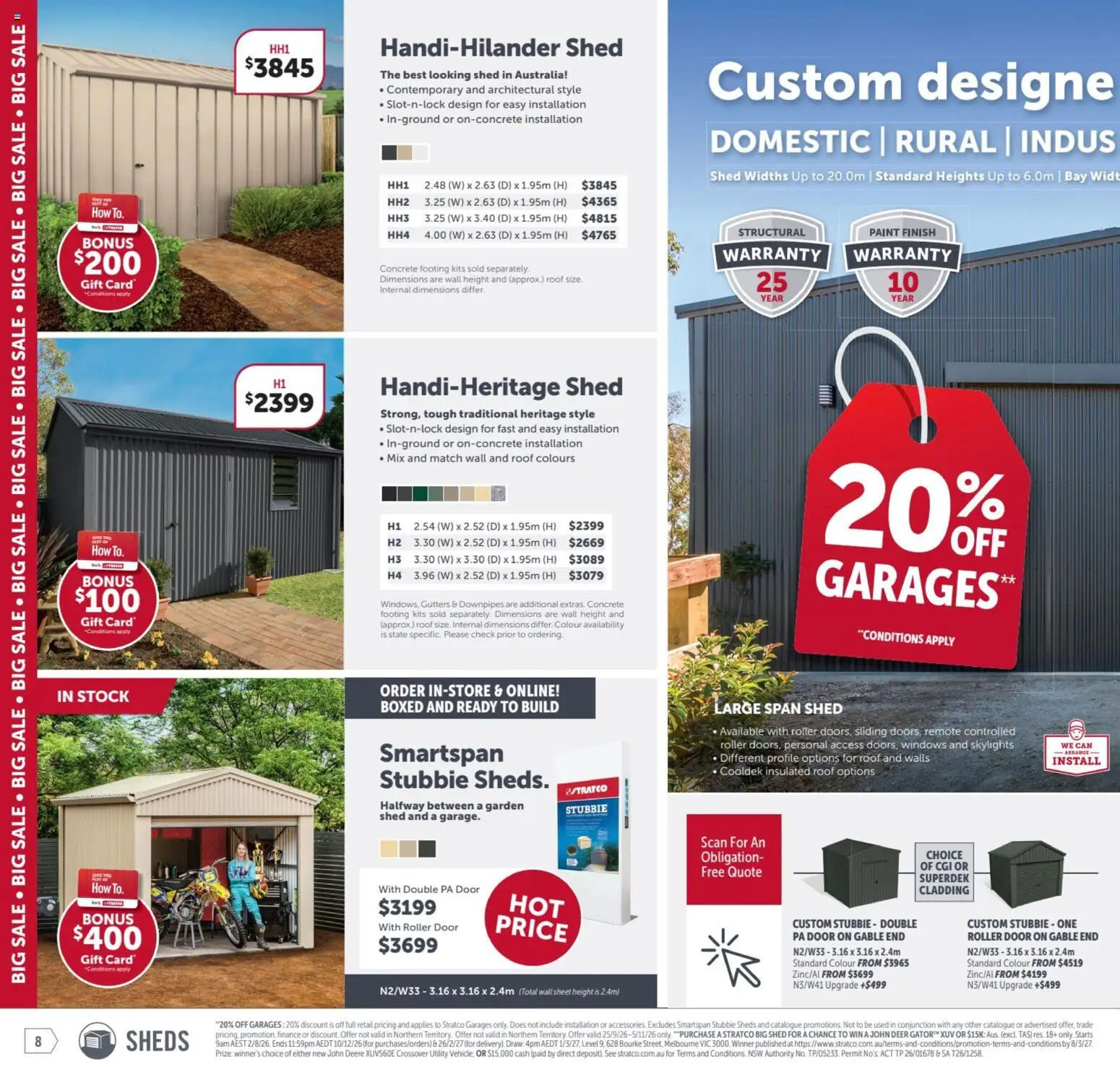 Stratco catalogue - valid from 25/09/2026 | Page: 8 | Products: Door, Kits, Shed, Domestic