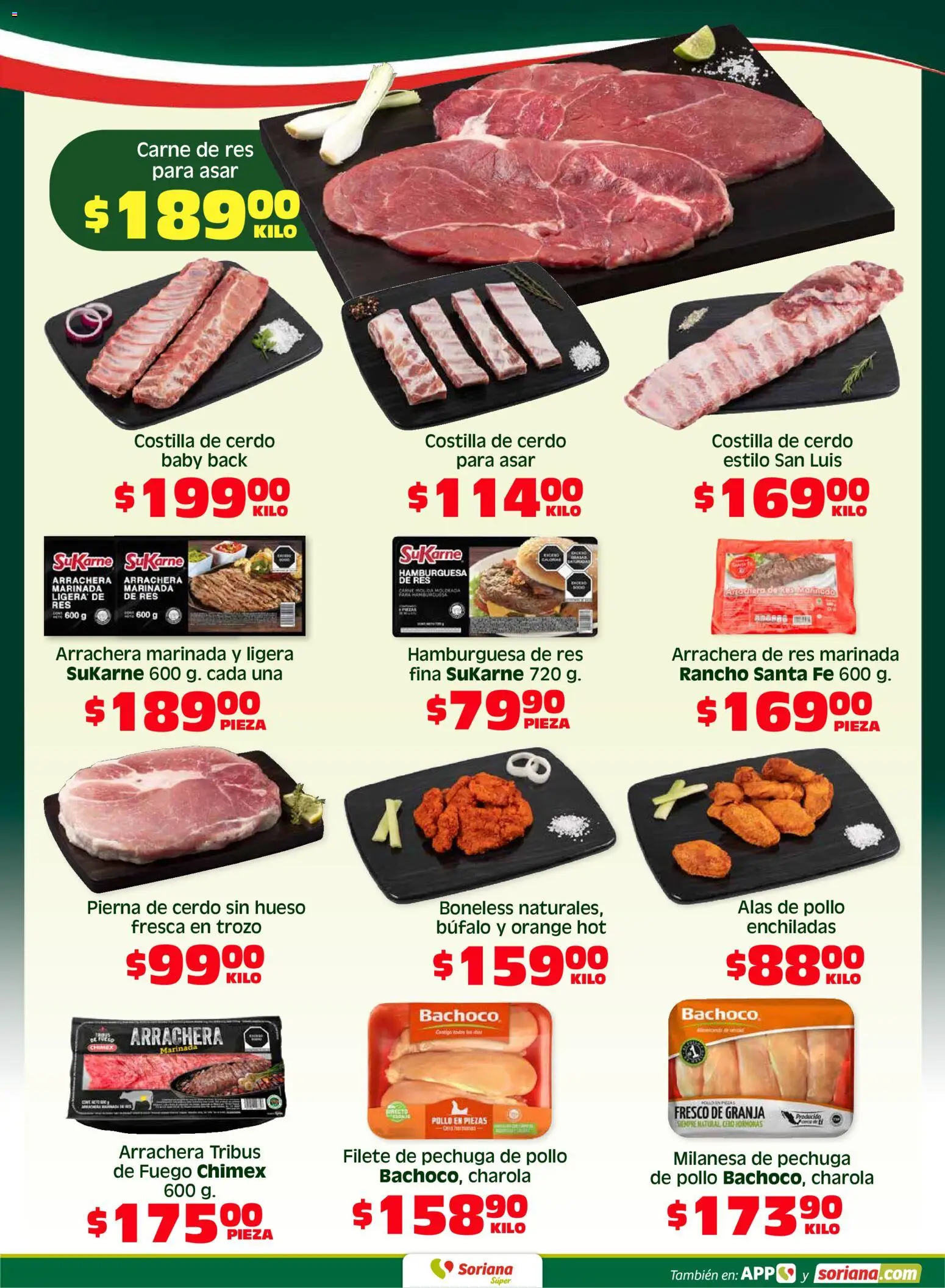 Nuevas ofertas de Soriana válidas en toda la República Mexicana desde el 08.05.2026. ¡Encuentra las mejores ofertas en Soriana Fin de Semana Súper: Tamaulipas (excepto Cd. Victoria y Tampico)! | Página: 4 | Productos: Pollo, Milanesa, Cerdo, Res