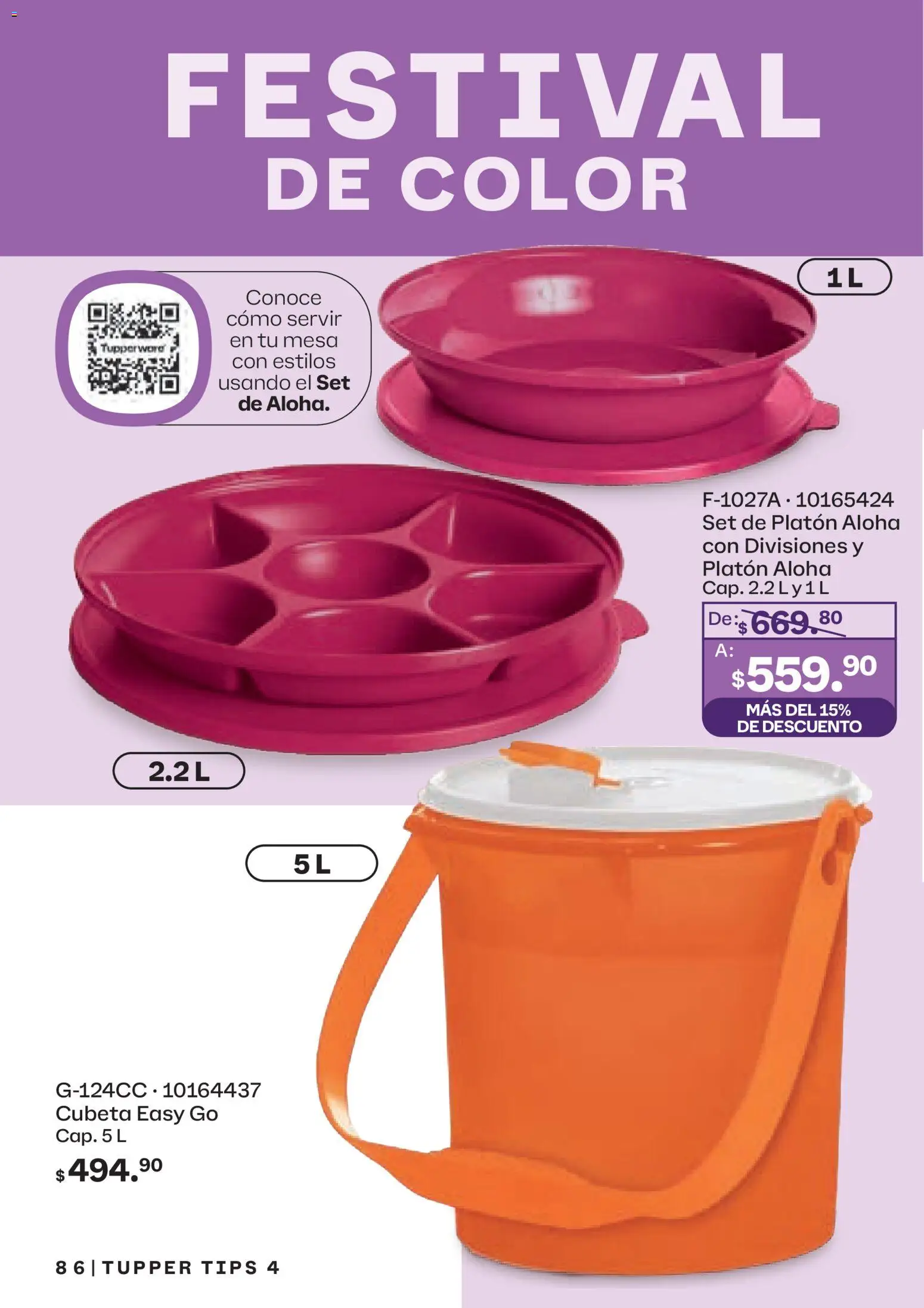 Nuevas ofertas de Tupperware válidas en toda la República Mexicana desde el 23.03.2026. ¡Encuentra las mejores ofertas en Tupperware catálogo! | Página: 86 | Productos: Tupper, Mesa