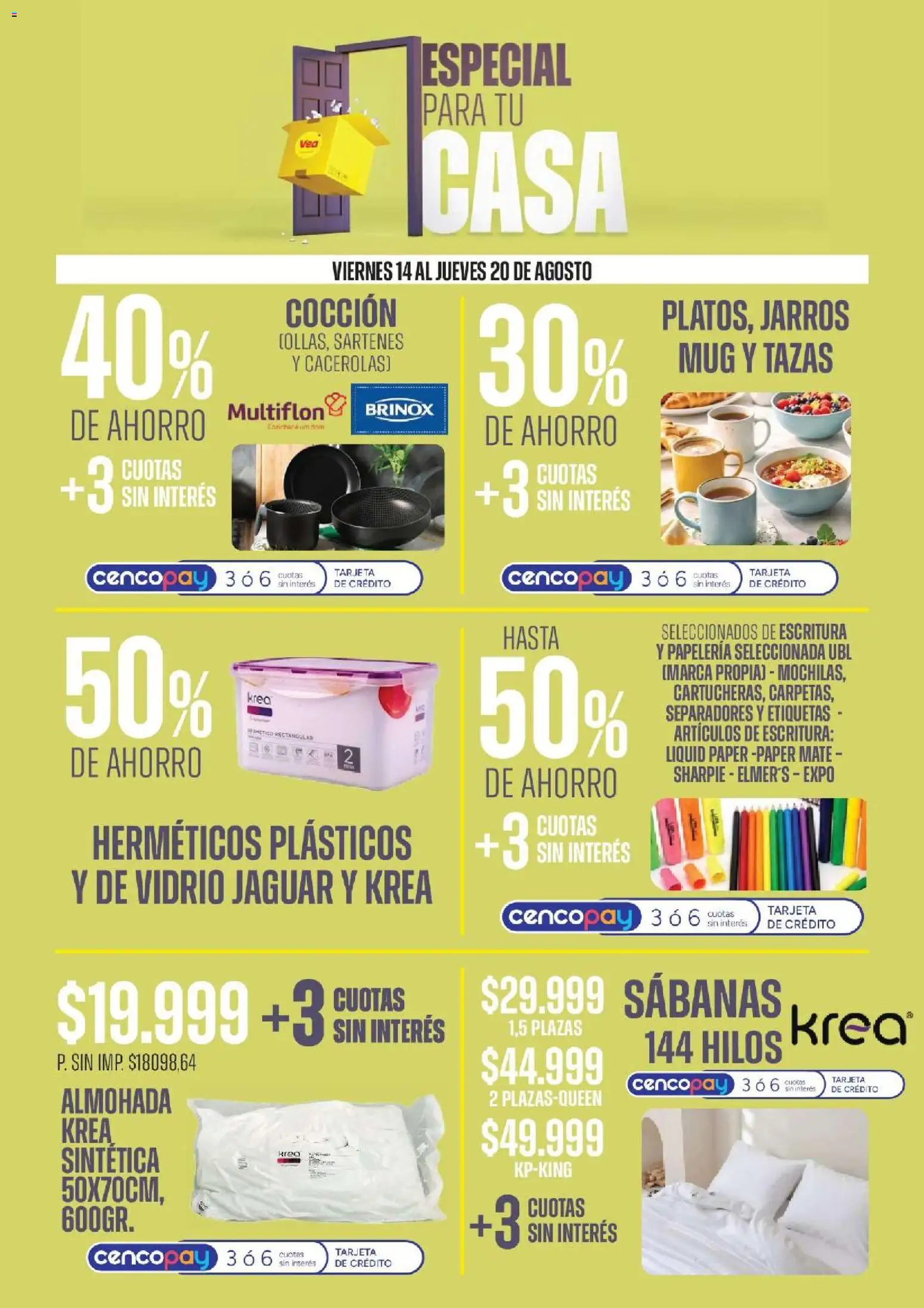 Vea - ESPECIAL PARA TU CASA │ válido desde el 14/08/2026 | Página: 5 | Productos: Mate, Sabanas, Almohada