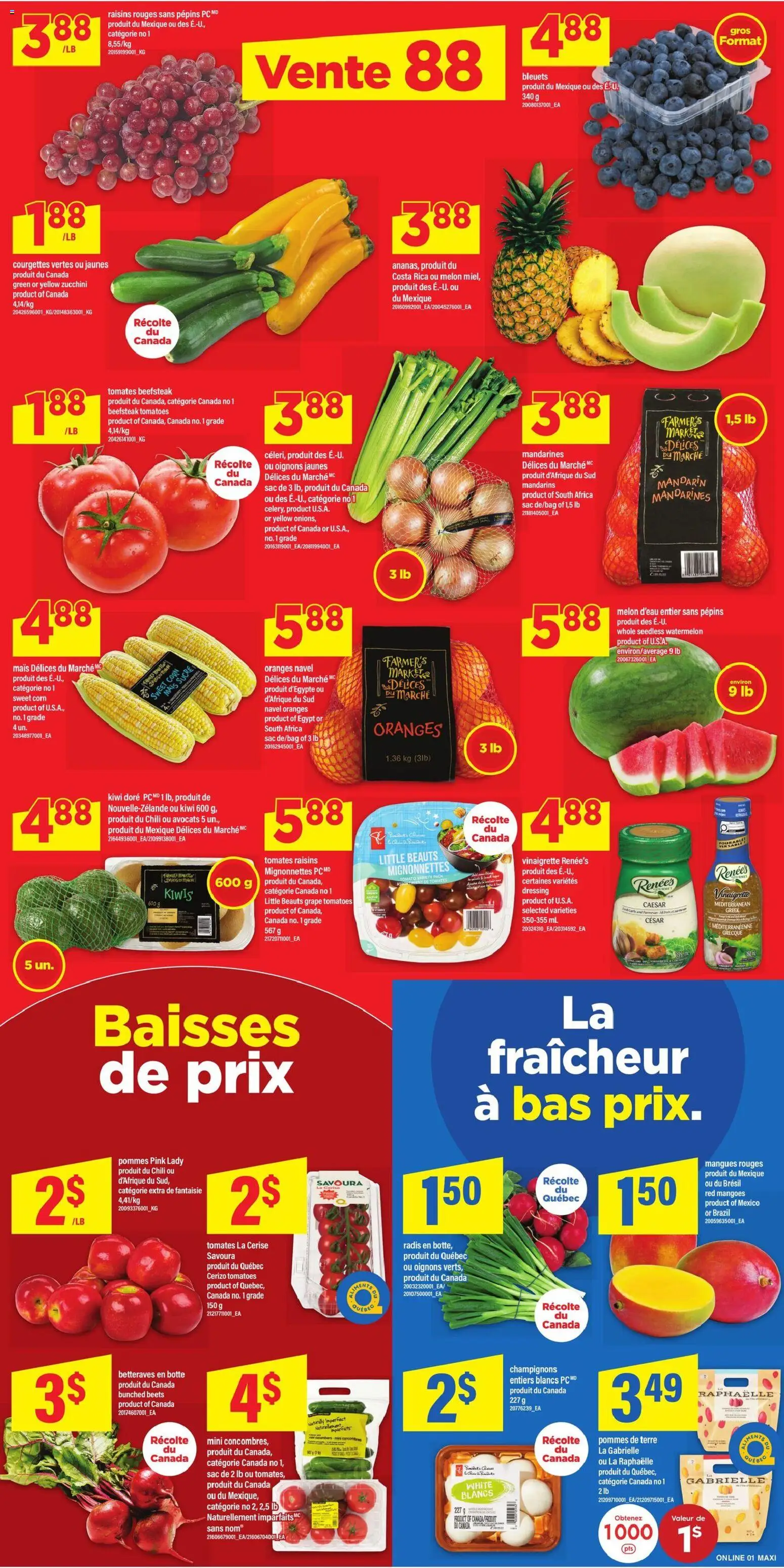 Maxi flyer valid from Jun 25, 2026 | Page: 4 | Products: Kiwi, Cucumbers, PC, Tomatoes