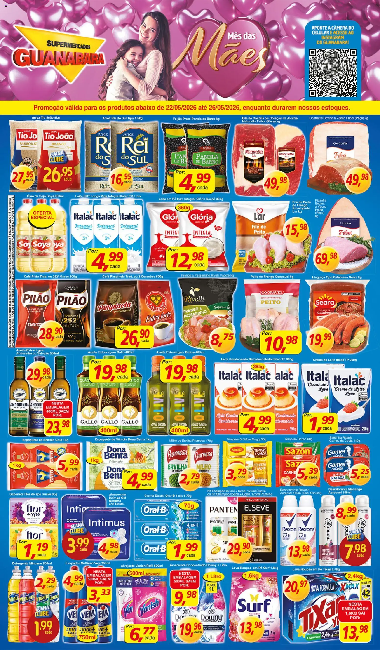 Supermercados Guanabara Folheto - válido de 22.05.2026 | Página: 1 | Produtos: Ervilha, Gomes da costa, PC, Azeite
