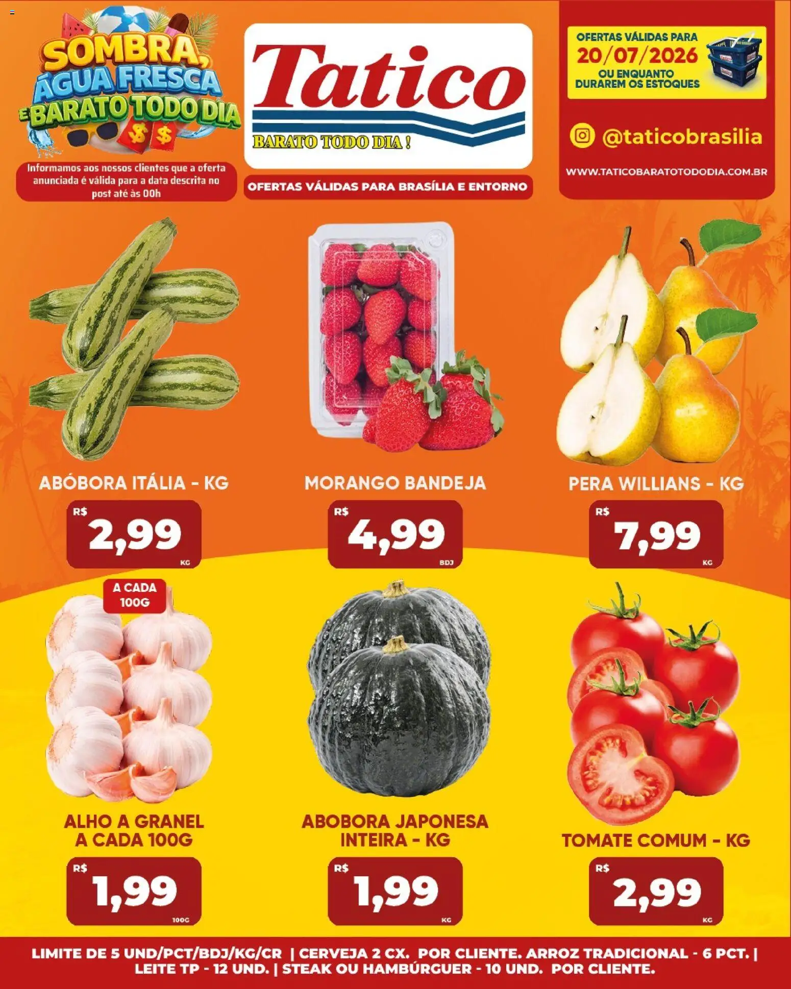 Tatico Folheto - válido de 21/07/2026 | Página: 38 | Produtos: Pera, Abóbora, Leite, Hambúrguer