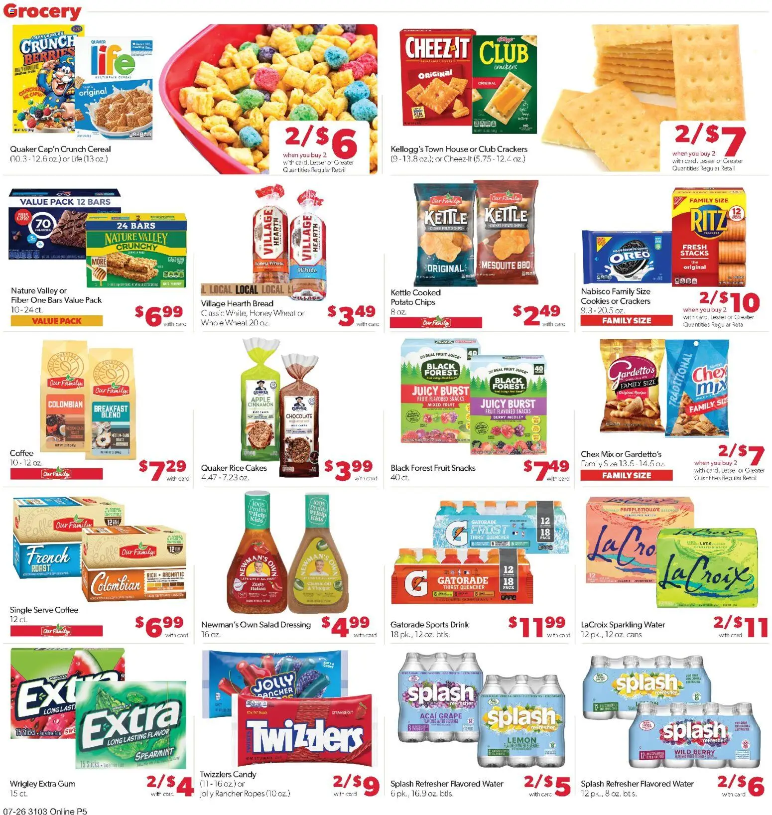 Family Fare Weekly Ad - ND - valid from 07/26/2026 | Page: 9 | Products: Vinegar, Chocolate, Rice, Chips