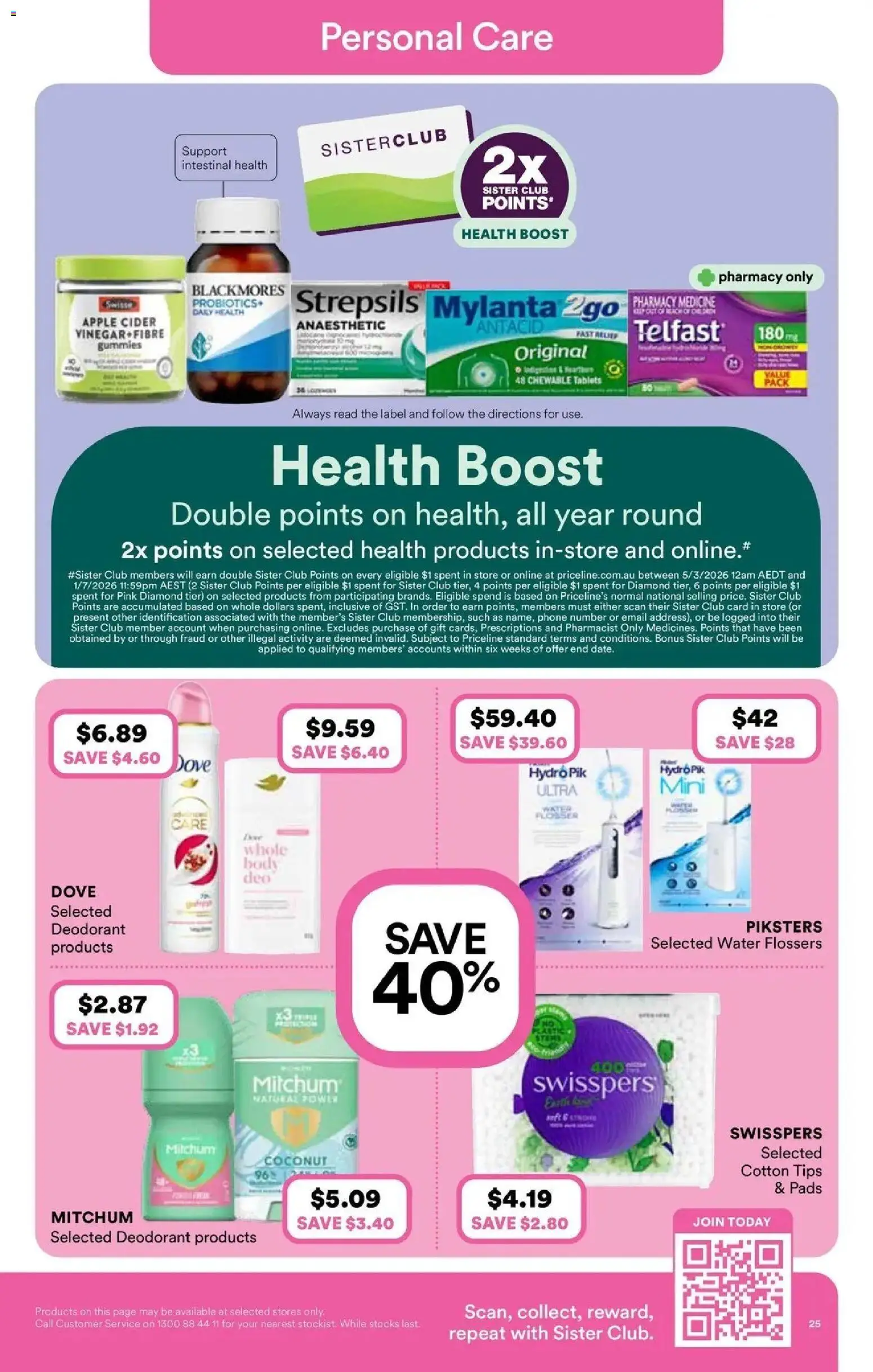 Priceline Pharmacy catalogue - valid from 06.05.2026 | Page: 25 | Products: Diamond, Deodorant, Water, Tablets