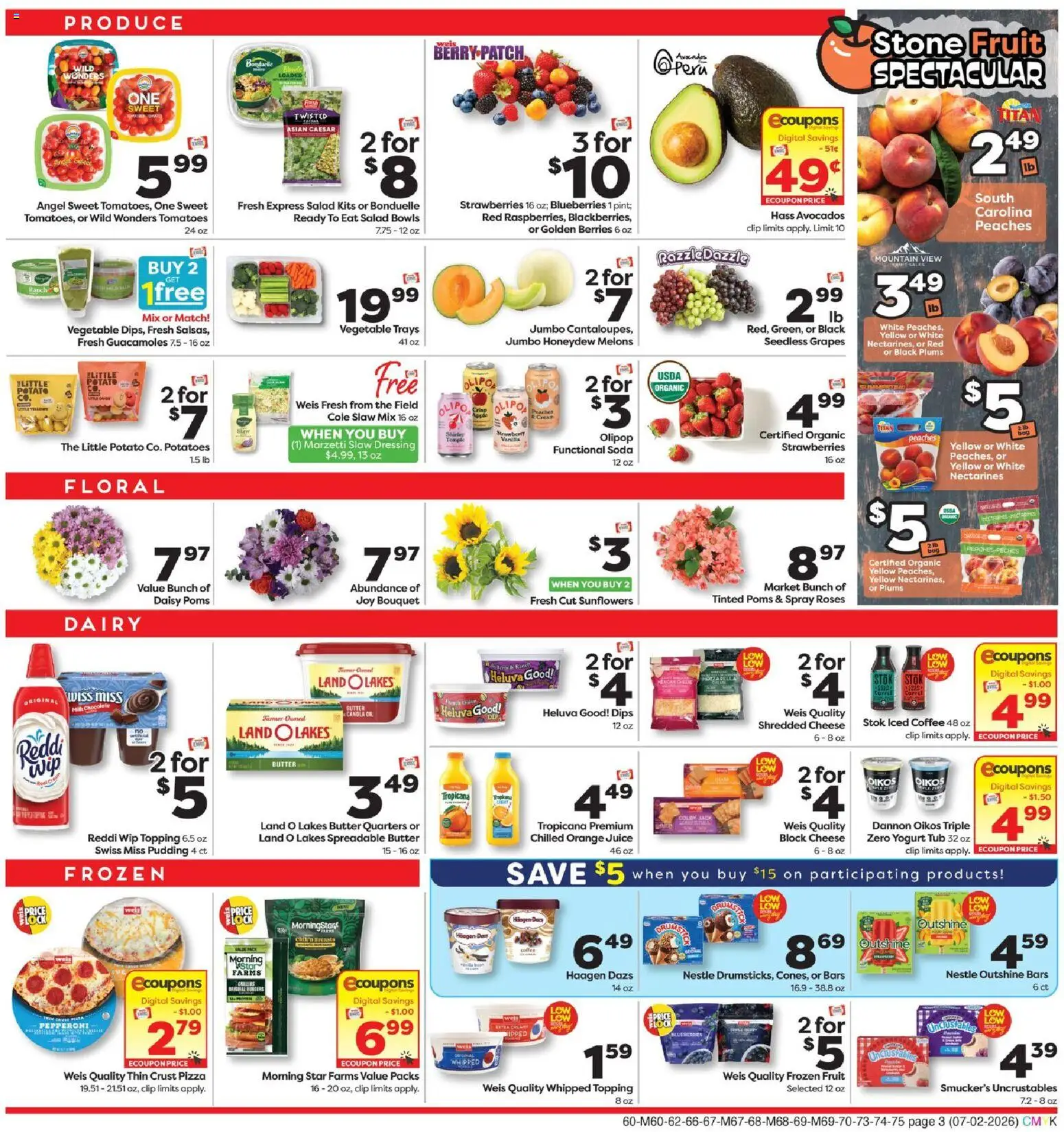 Weis Weekly Circular - WV - valid from 07/02/2026 | Page: 3 | Products: Clip, Yogurt, Coffee, Blueberries