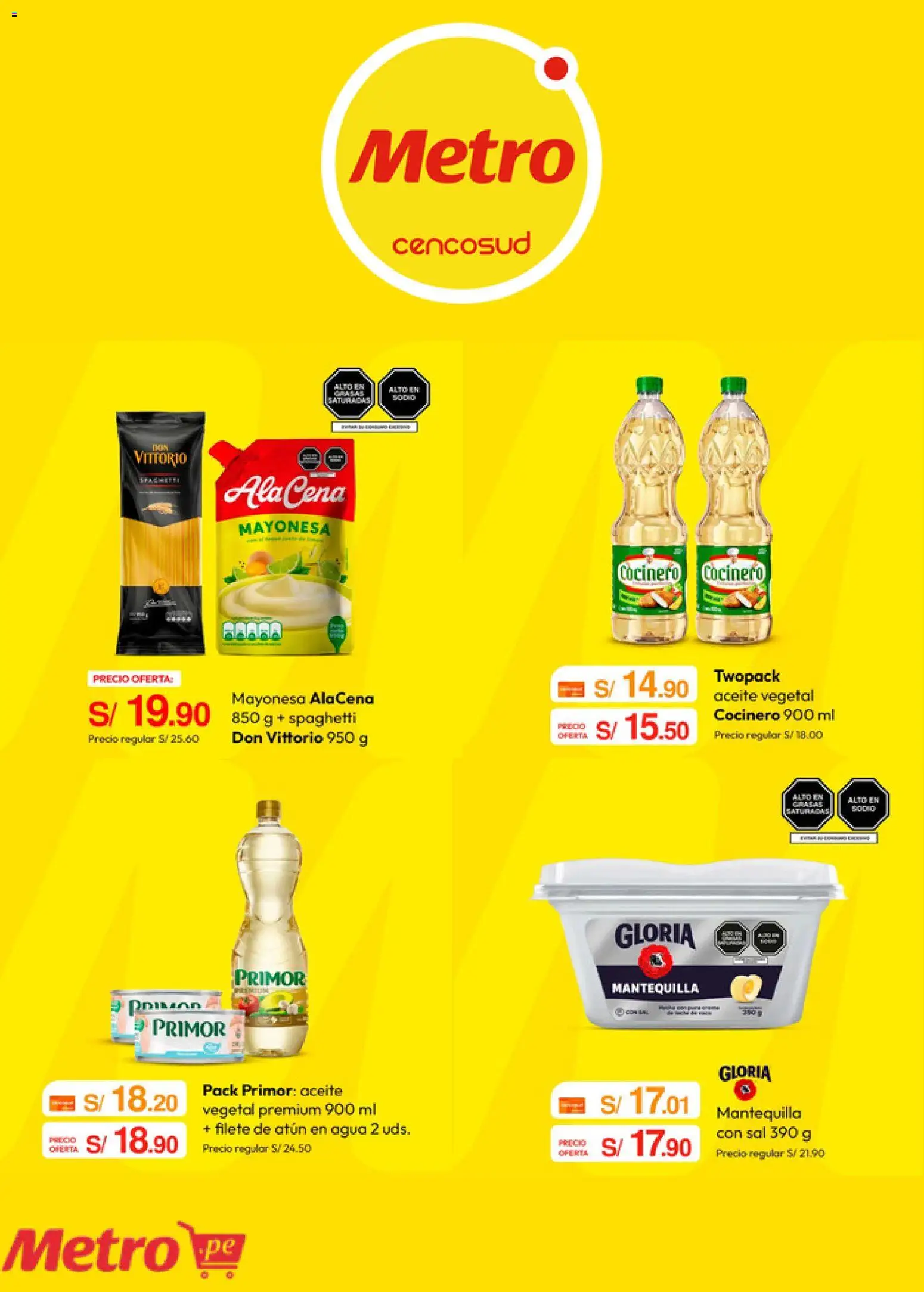 Catálogo Metro válido desde 24/08/2026 | Página: 2 | Productos: Atún, Sal, Aceite, Agua