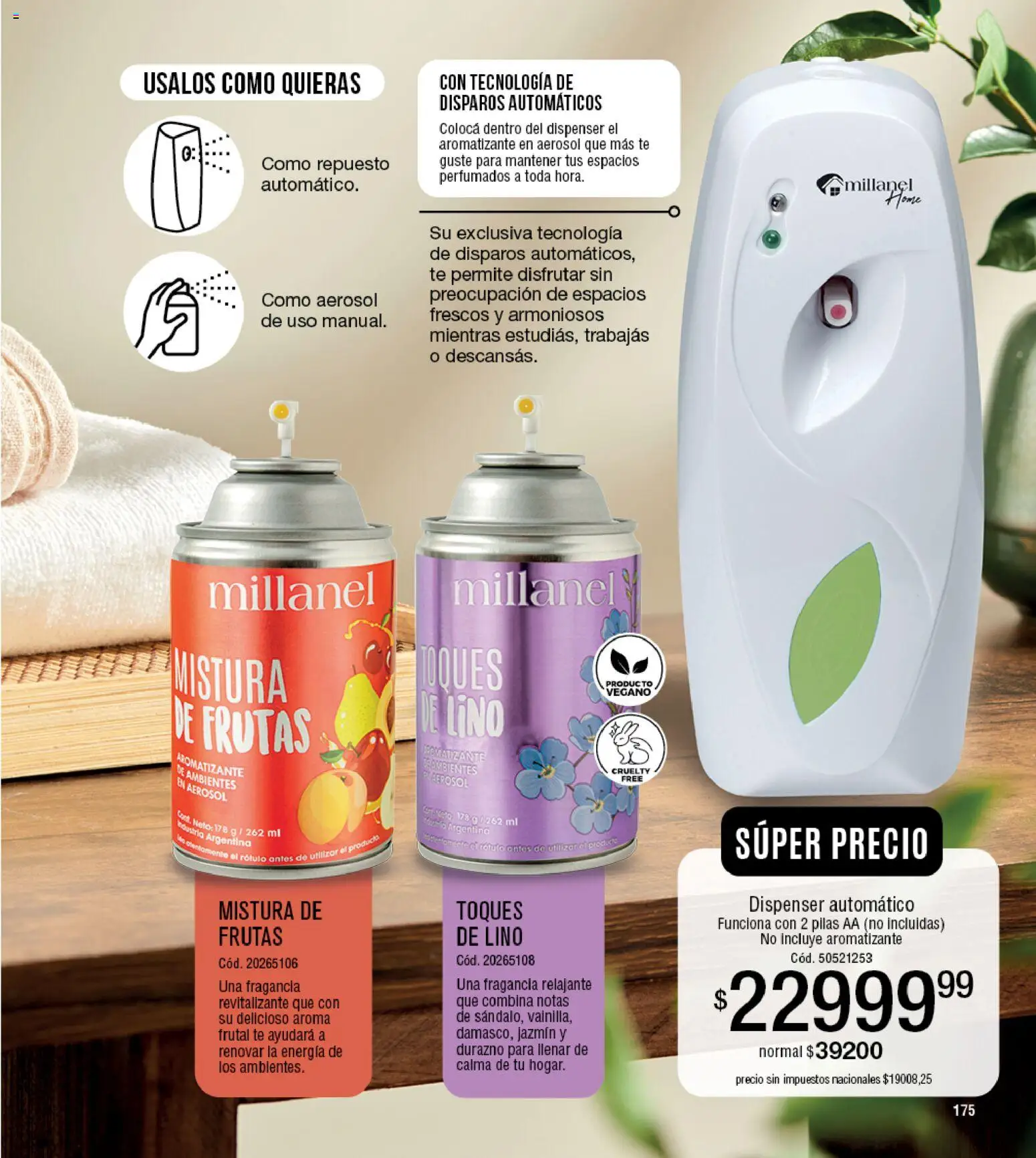 Millanel - Catálogo │ válido desde el 30/03/2026 | Página: 175 | Productos: Pilas AA, Durazno, Fragancia, Té