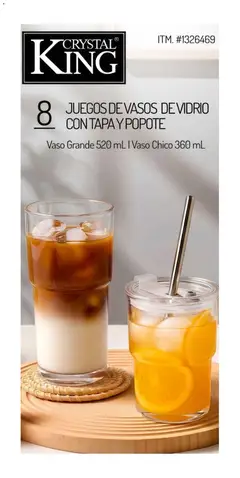 Vista previa de JUEGOS DE VASOS DE VIDRIO CON TAPA Y POPOTE, Vaso Grande 520 mL | Vaso Chico 360 mL, nuevo folleto de la tienda, válido en México a partir del 27/07/2026 | Página: 11