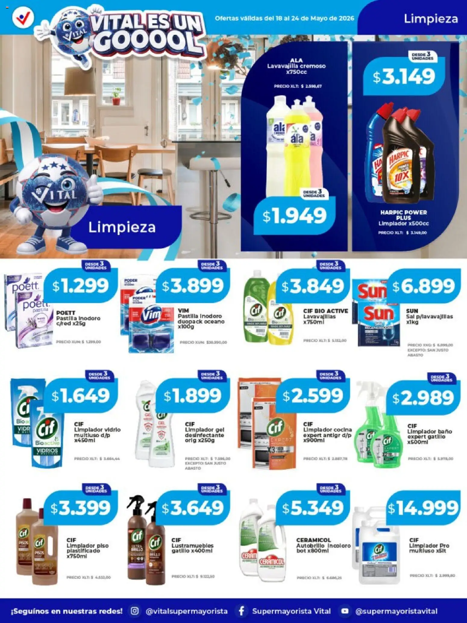 Vital - Ofertas │ válido desde el 18.05.2026 | Página: 5 | Productos: Desinfectante, Lustramuebles, Sal, Limpiador