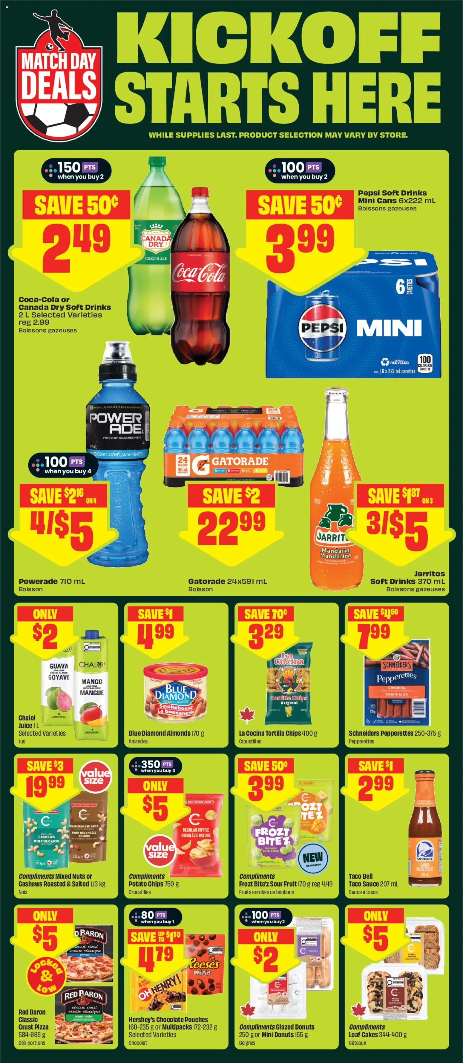 FreshCo flyer valid from Jul 16, 2026 | Page: 6 | Products: Pepsi, Almonds, Tortilla chips, Pizza