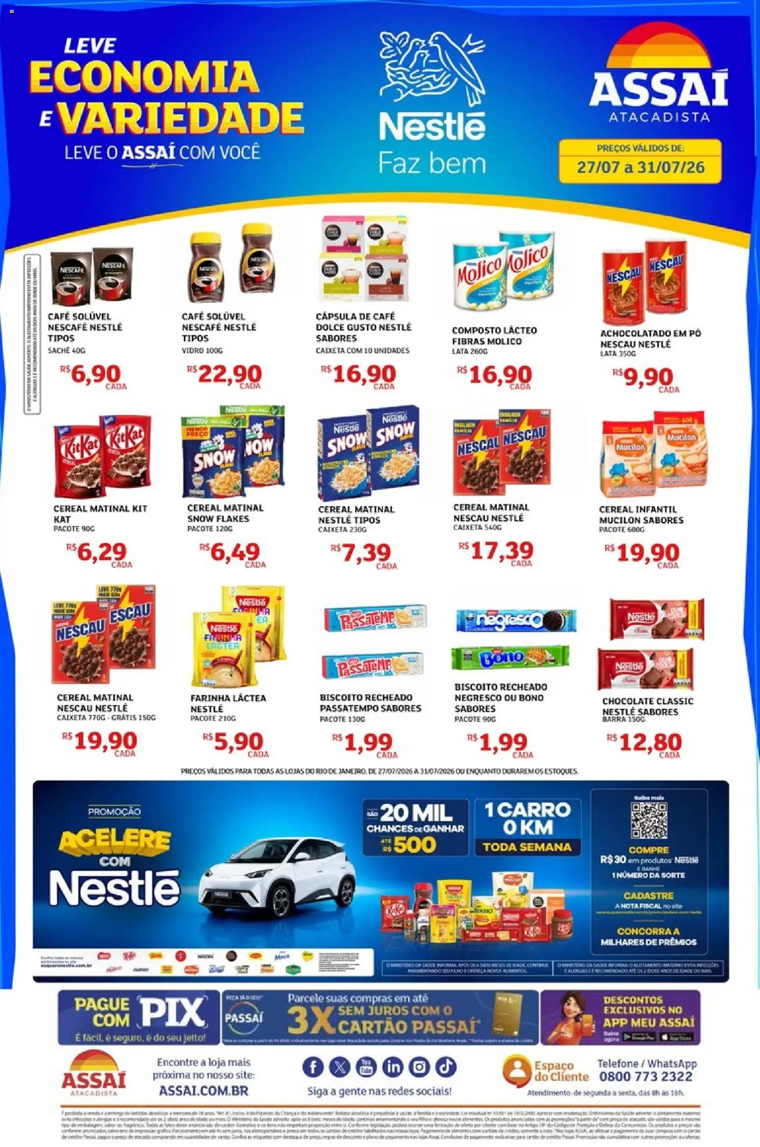 Assaí Atacadista Folheto - válido de 27/07/2026 | Página: 1 | Produtos: Cápsula de café, Nescau, Café, Mucilon