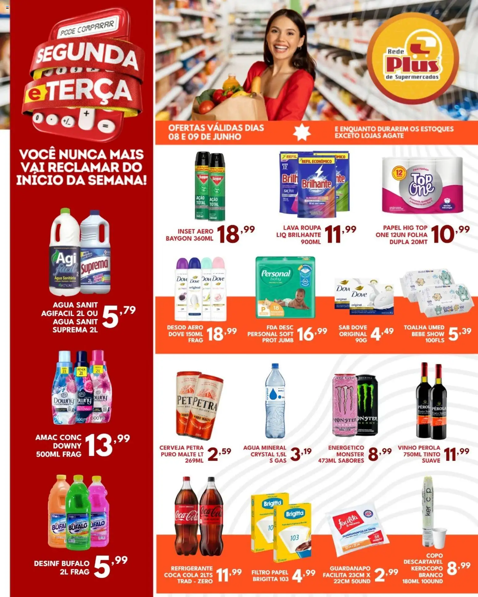 Rede Plus Supermercados Folheto - válido de 08.06.2026 | Página: 3 | Produtos: Cola, Vinho, Refrigerante, Monster