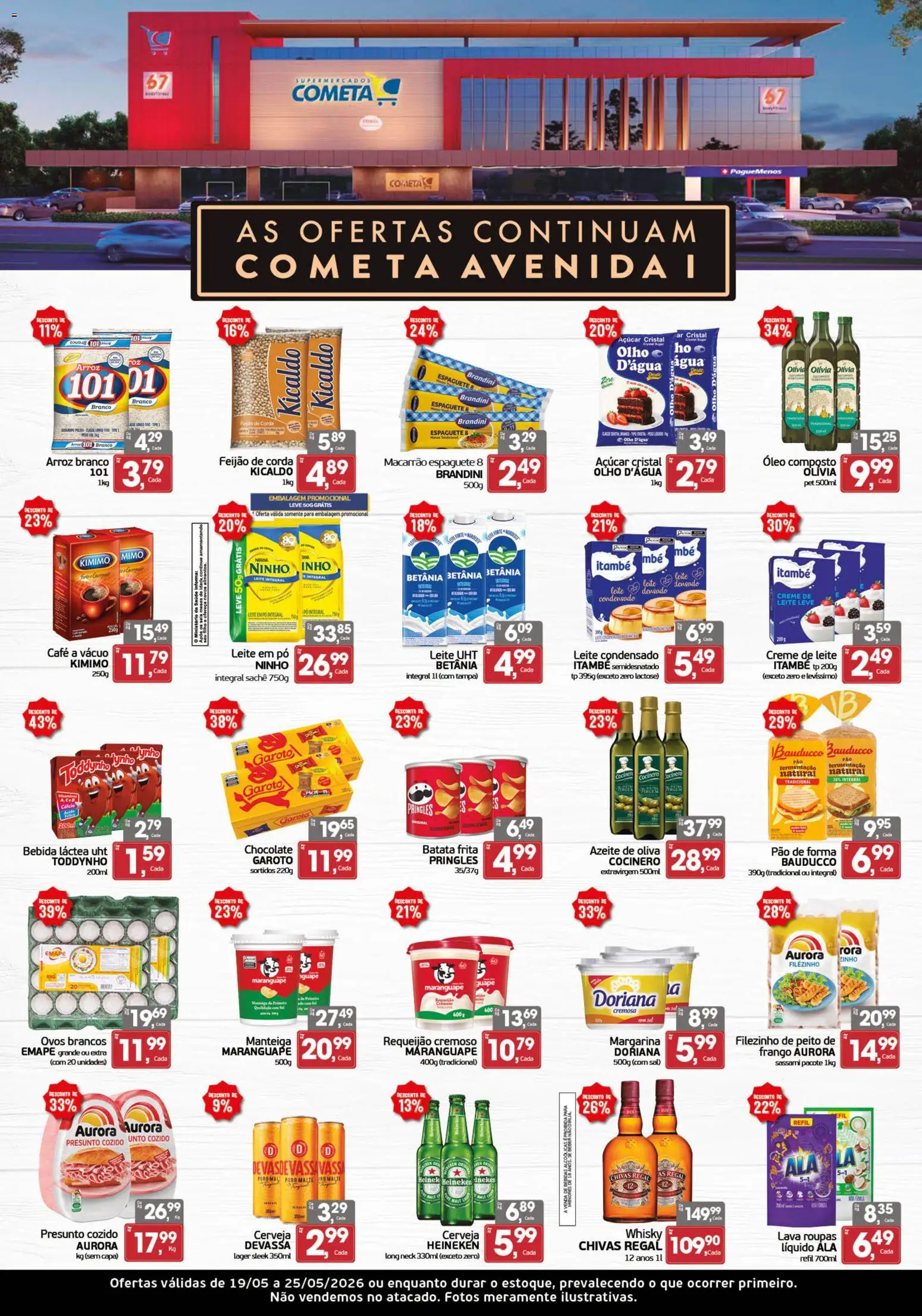 Cometa Supermercados Folheto - válido de 19.05.2026 | Página: 1 | Produtos: Chocolate, Presunto, Leite condensado, Leite em pó