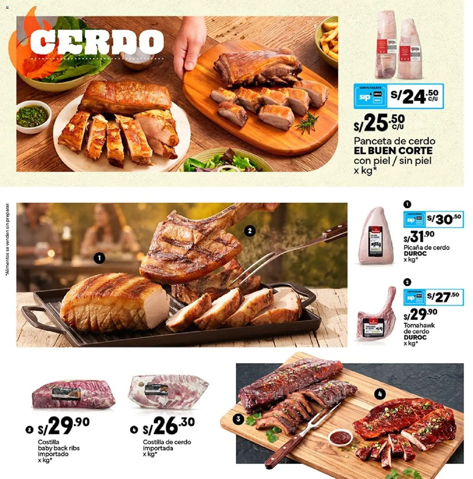 Catálogo Plaza Vea válido desde 24/08/2026 | Página: 6 | Productos: Cerdo, Panceta de cerdo