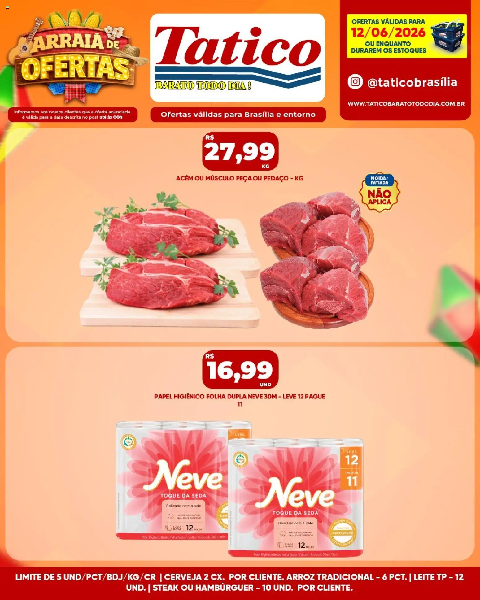 Tatico Folheto - válido de 13.06.2026 | Página: 24 | Produtos: Leite, Cerveja, Arroz, Hambúrguer