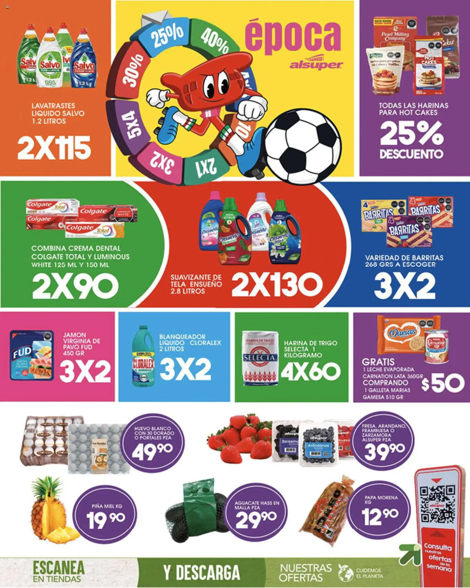 Nuevas ofertas de Alsuper válidas en toda la República Mexicana desde el 05.06.2026. ¡Encuentra las mejores ofertas en Alsuper folleto Durango! | Página: 8 | Productos: Harina, Leche, Piña, Malla