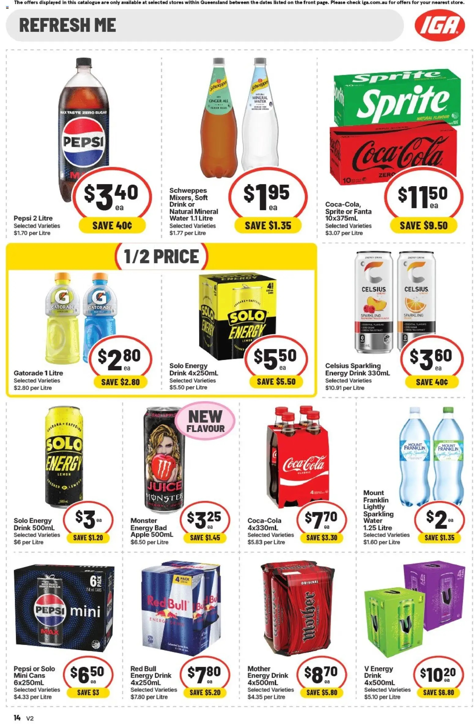 IGA catalogue - valid from 25/08/2026 | Page: 19 | Products: Energy drink, Sugar, Sprite, Lemon juice