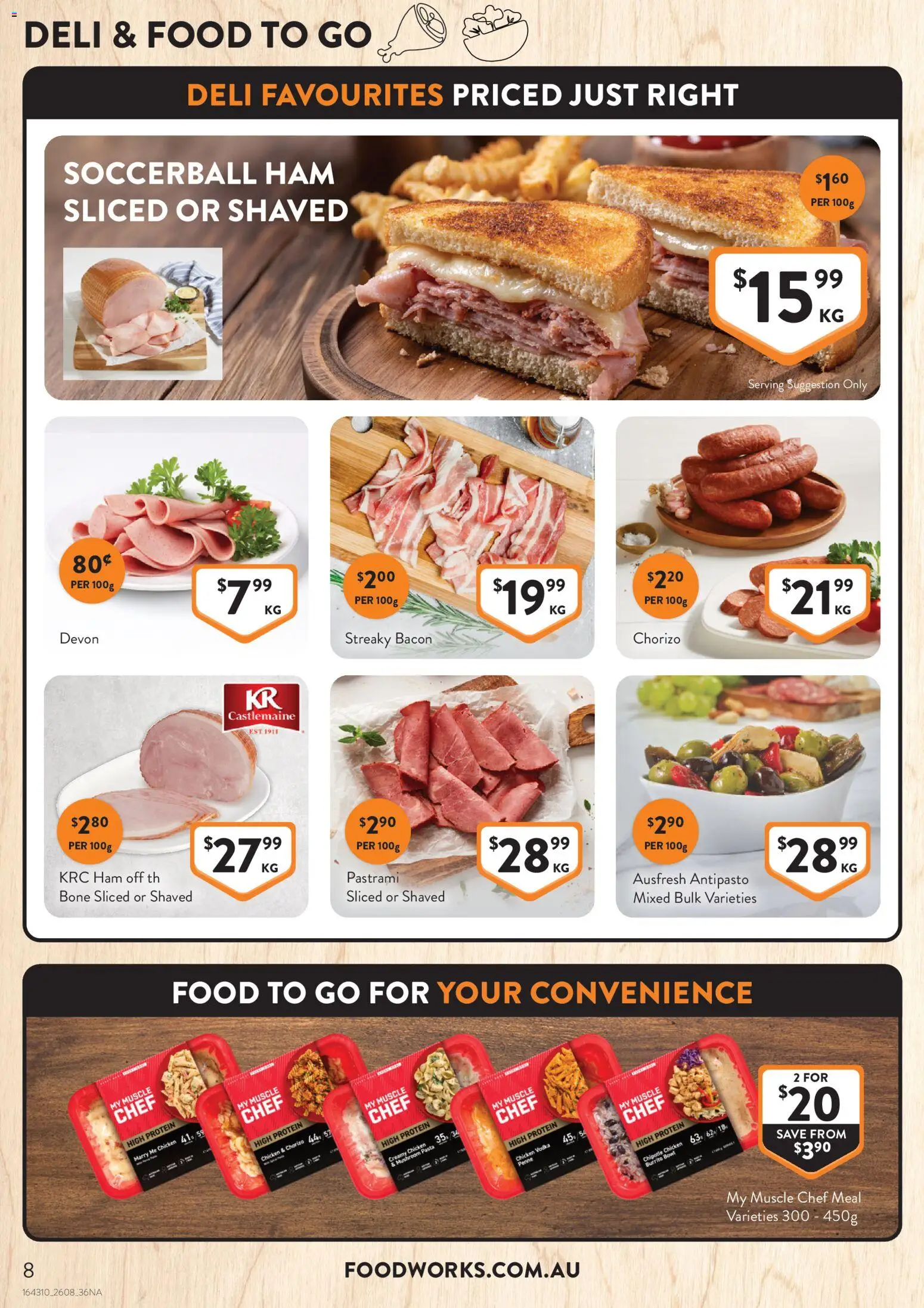 Foodworks catalogue - valid from 26/08/2026 | Page: 8 | Products: Food, Ham, Chicken, Vodka