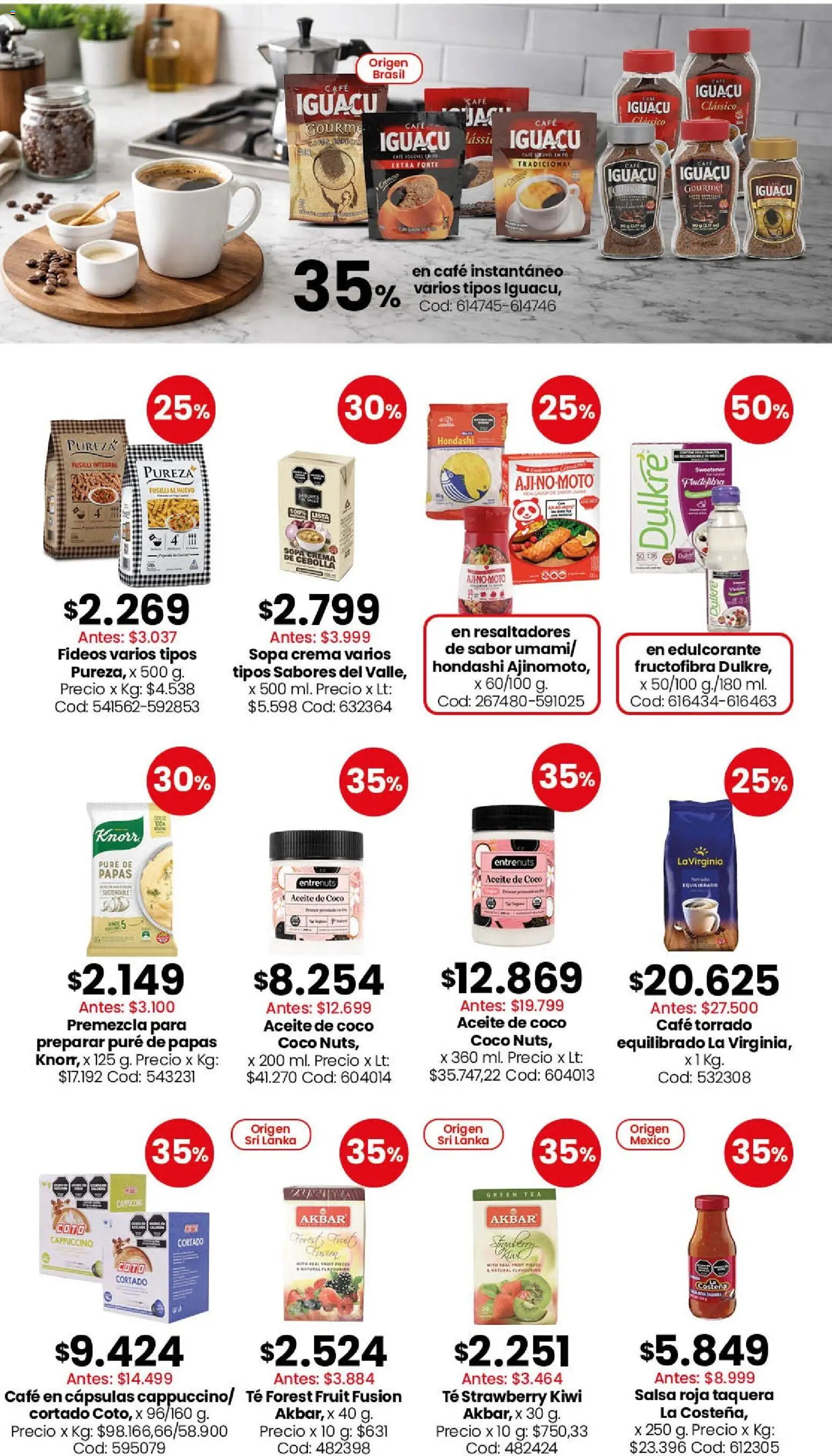 Coto - Almacén y bebidas │ válido desde el 24/08/2026 | Página: 4 | Productos: Edulcorante, Sopa, Pasta, Kiwi
