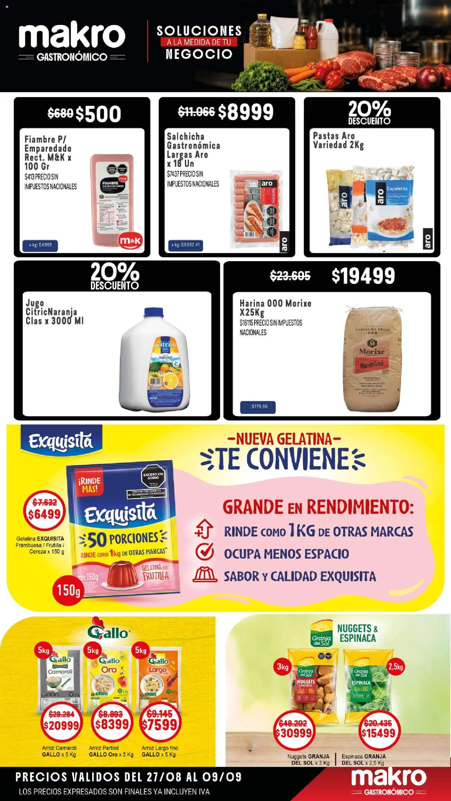 Makro Ofertas GASTRONÓMICO │ válido desde el 27/08/2026 | Página: 3 | Productos: Frutilla, Harina, Espinaca, Arroz