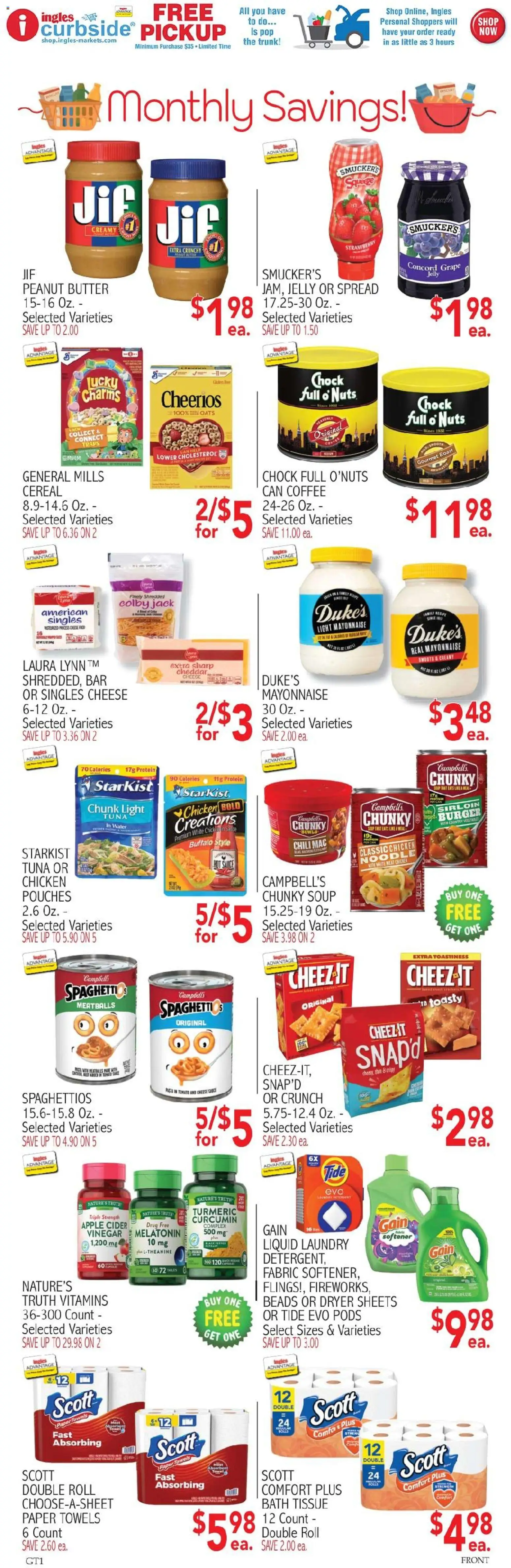 Ingles - Weekly flyer - valid from 08/12/2026 | Page: 5 | Products: Butter, Peanut butter, Tuna, Dryer