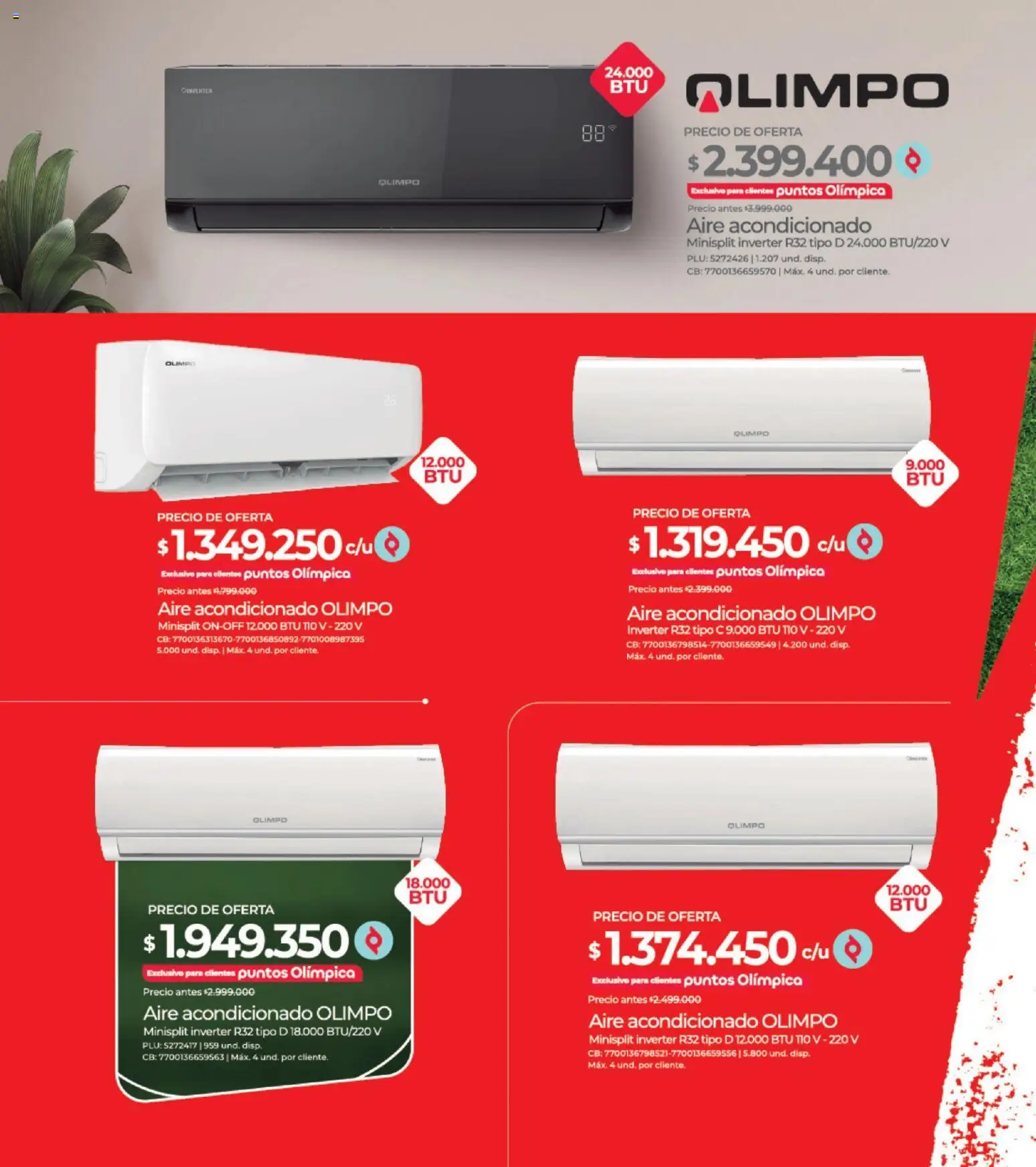 Olímpica revista - valida desde el 30.05.2026 | Página: 13 | Productos: Aire acondicionado
