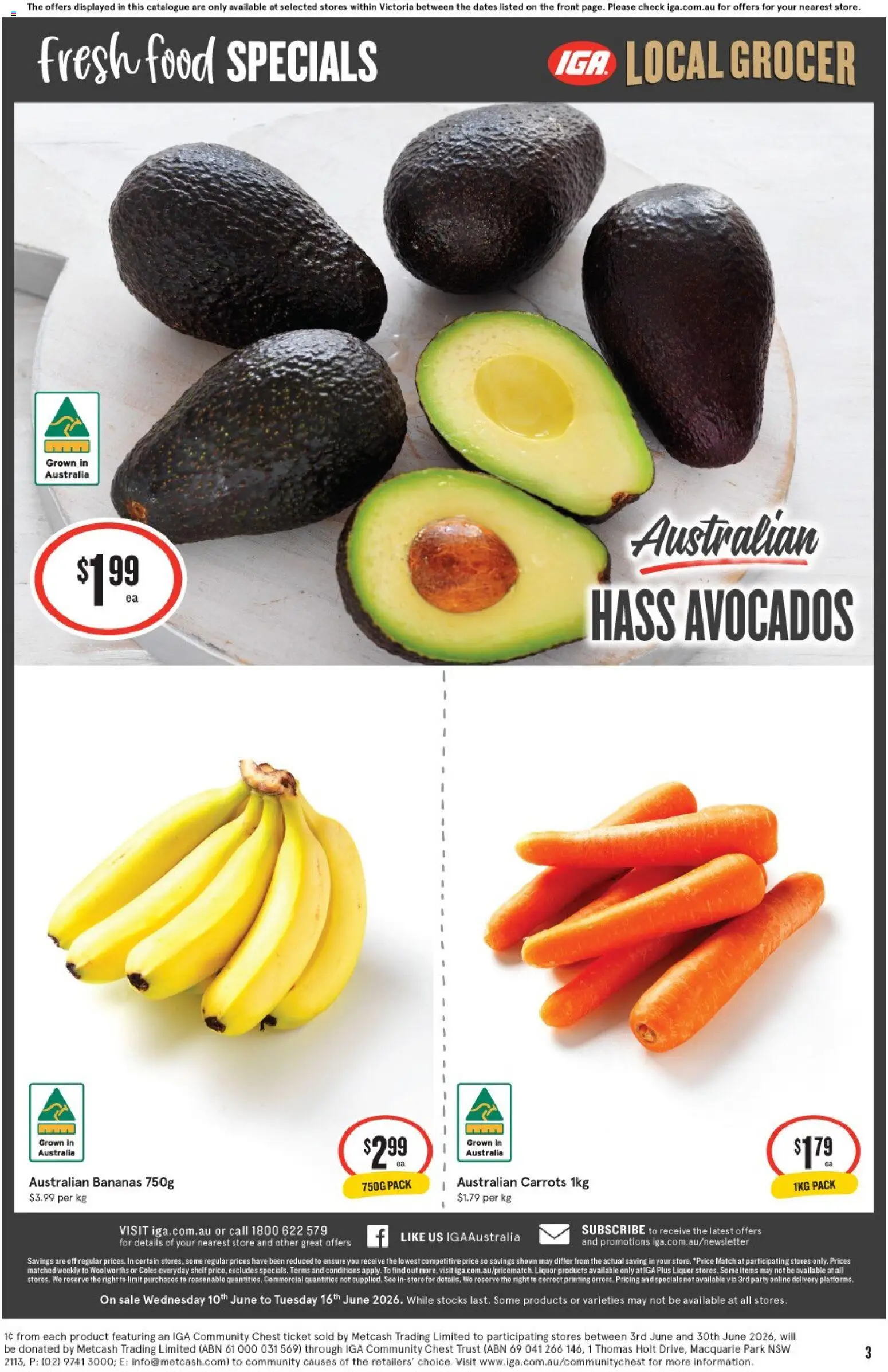 IGA catalogue - valid from 10.06.2026 | Page: 4 | Products: Shelf, Bananas, Carrots