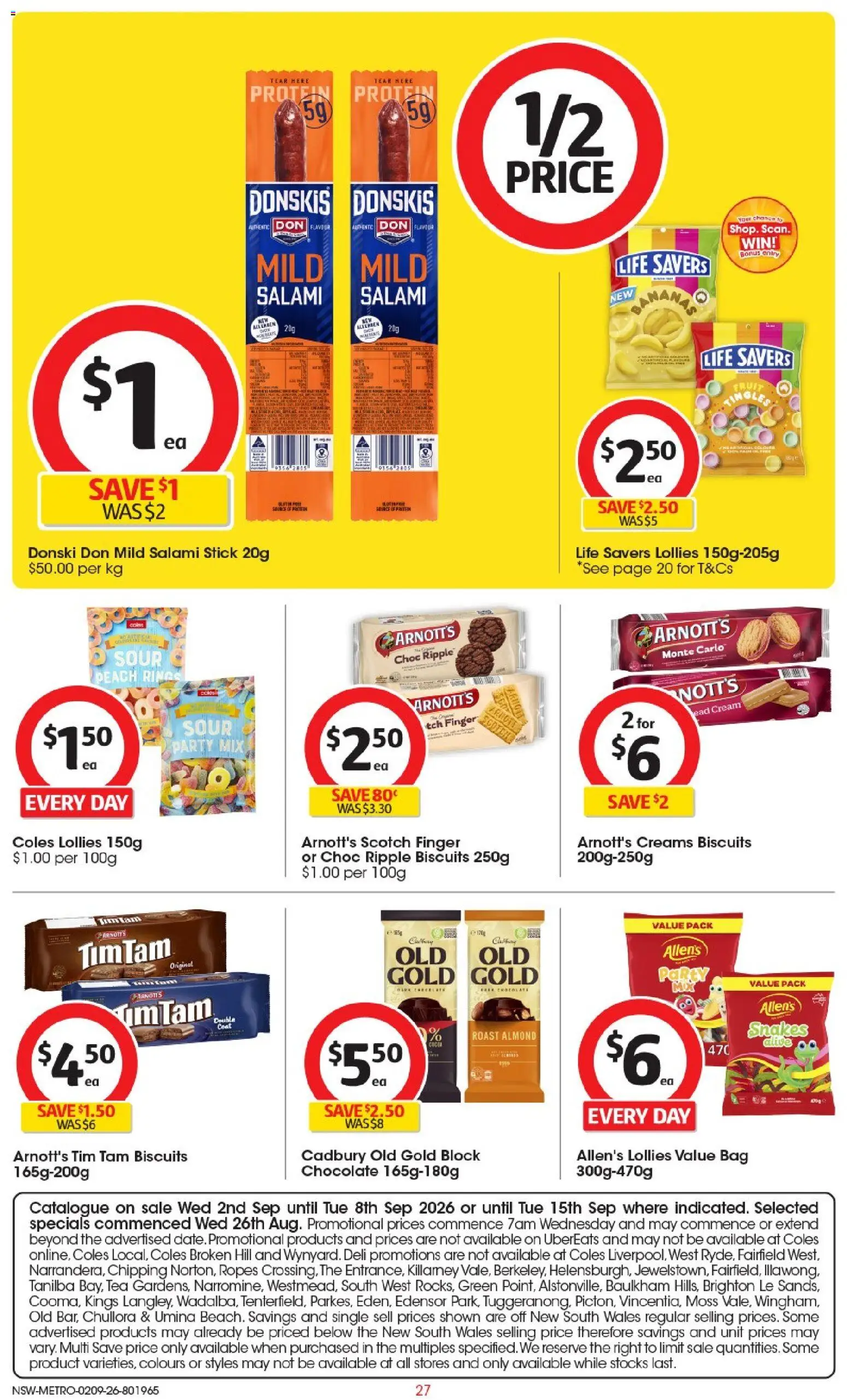 Coles catalogue - valid from 02/09/2026 | Page: 28 | Products: Salami, Biscuits, Peach, Roast