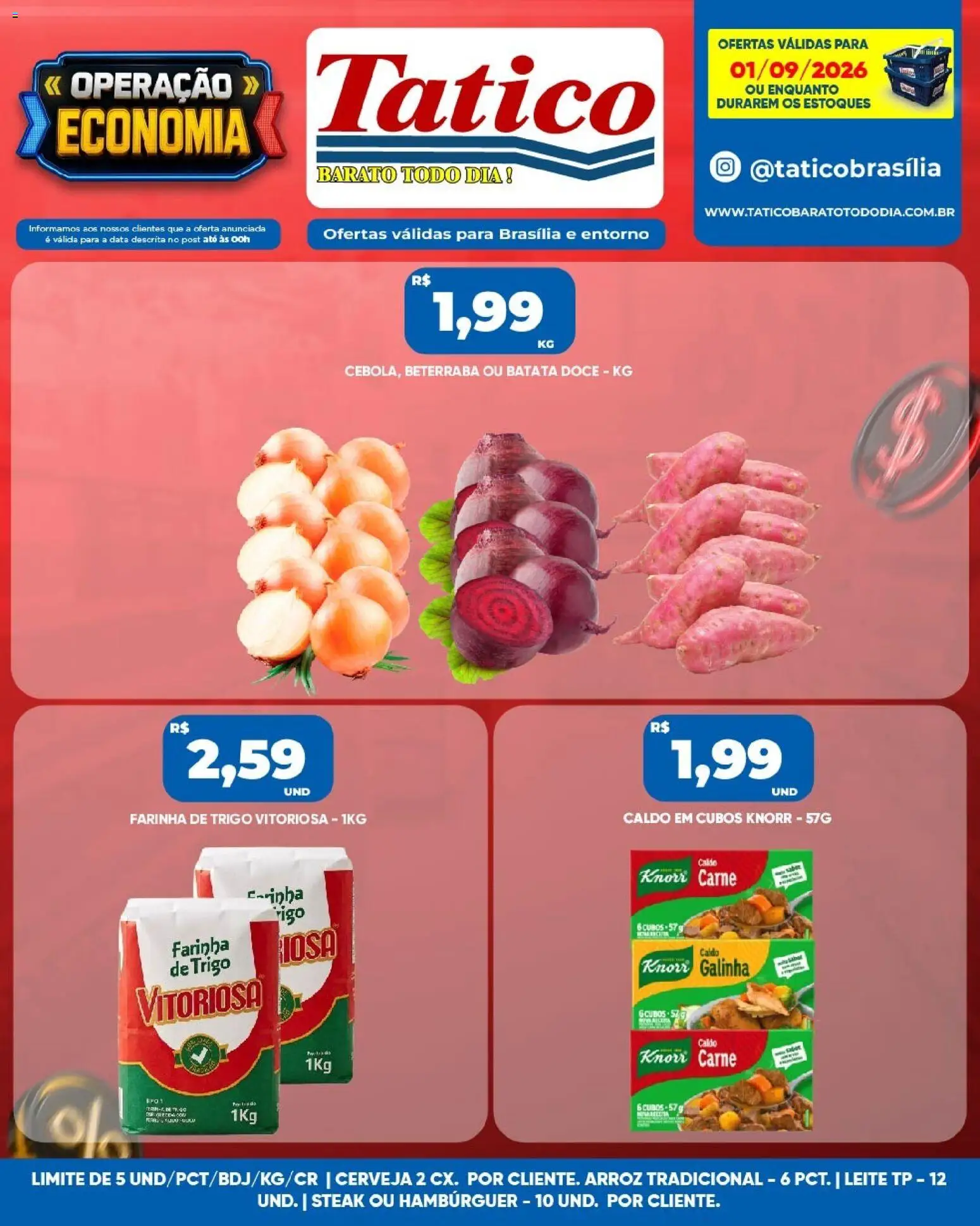 Tatico Folheto - válido de 02/09/2026 | Página: 24 | Produtos: Leite, Cerveja, Hambúrguer, Knorr