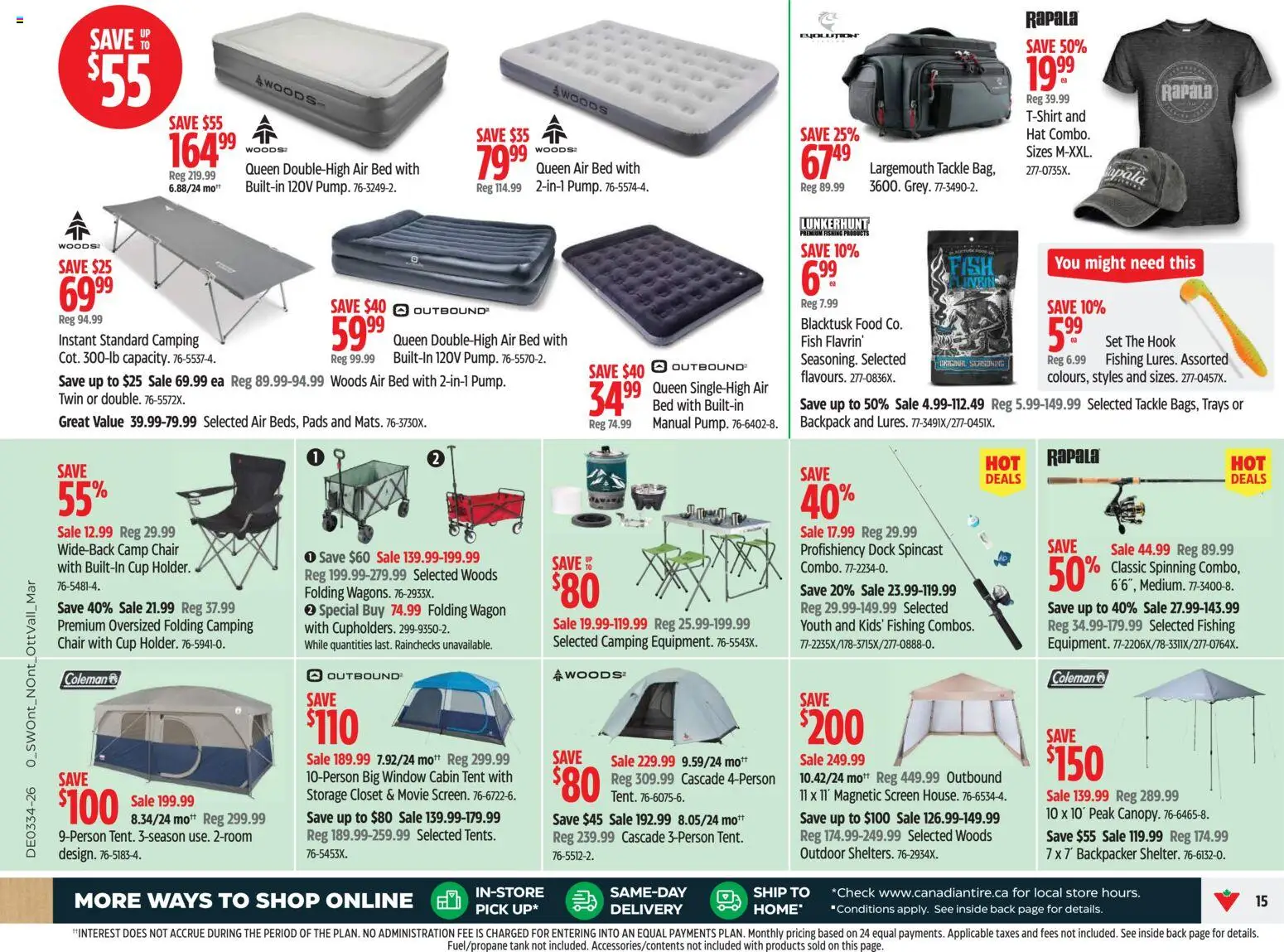 Canadian Tire flyer valid from Aug 20, 2026 | Page: 15 | Products: Fish, Hat, Food, Tshirt
