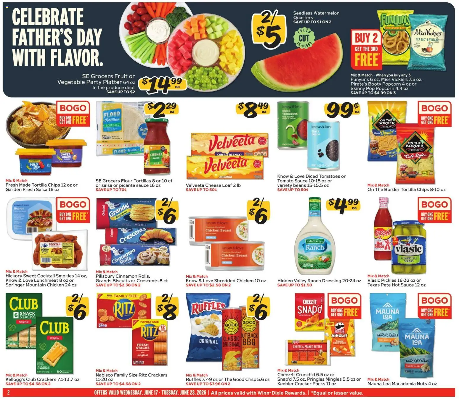 Winn Dixie Weekly Ad - valid from 17.06.2026 | Page: 2 | Products: Vinegar, Nuts, Salt, Dill
