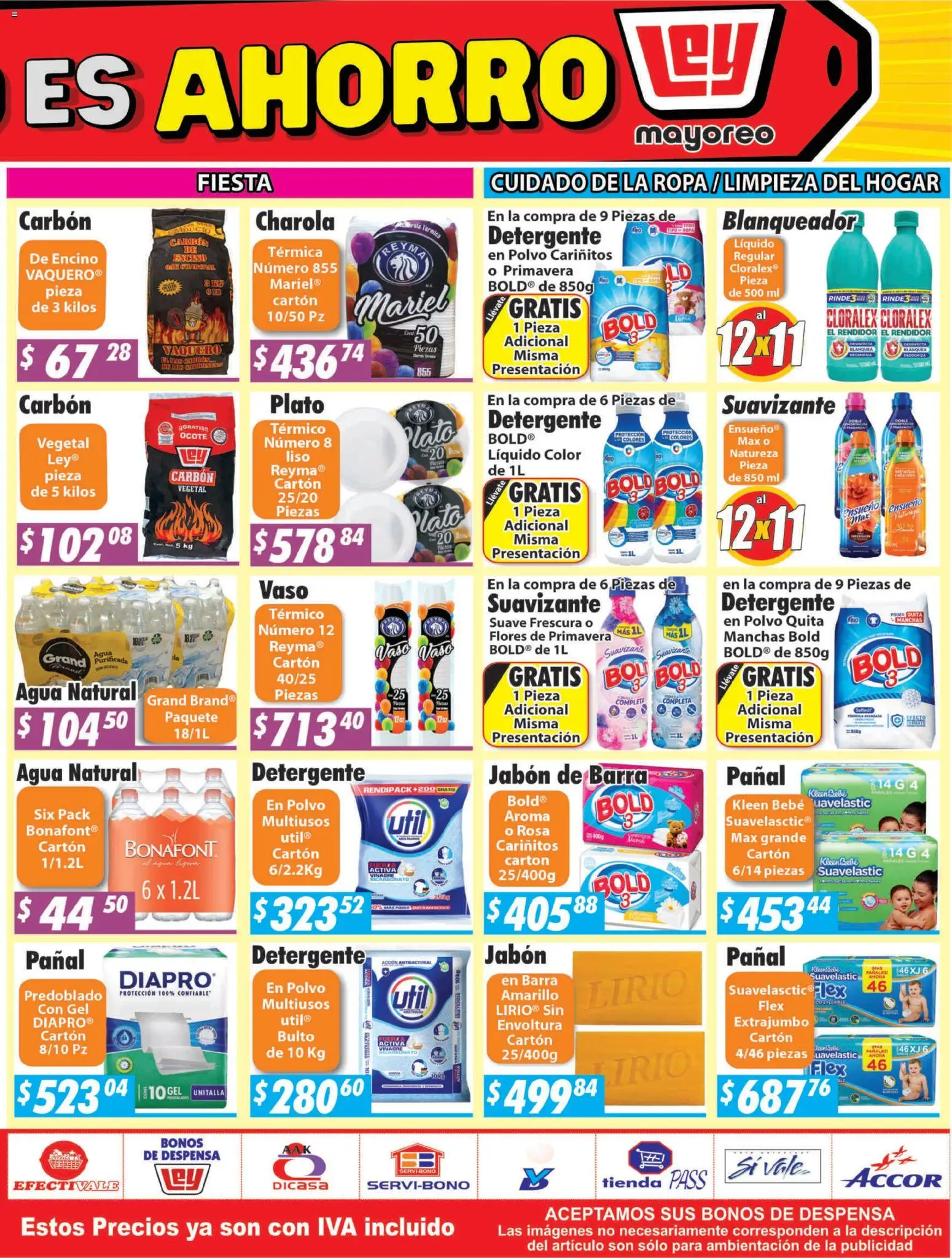 Nuevas ofertas de Casa Ley válidas en toda la República Mexicana desde el 01.06.2026. ¡Encuentra las mejores ofertas en Casa Ley folleto Hermosillo! | Página: 4 | Productos: Vinagre, Agua, Barra, Jabón