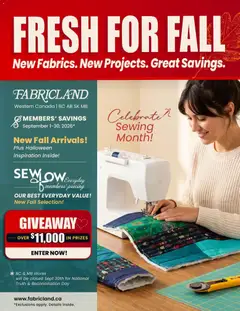 Preview of Fabricland weekly flyer / circulaire from shop Fabricland valid from Sep 1, 2026