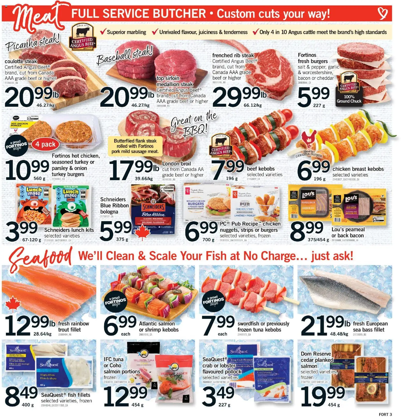 Fortinos flyer valid from Sep 3, 2026 | Page: 4 | Products: Bacon, Salmon, Turkey, Pork