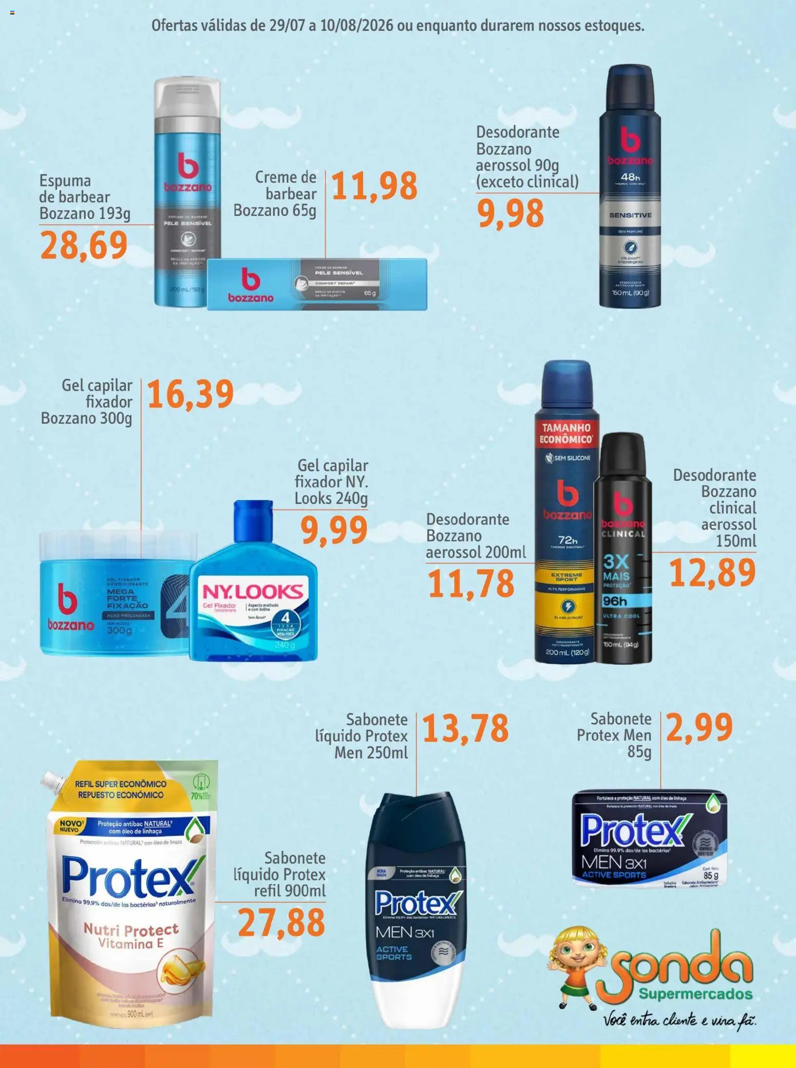 Sonda Folheto - válido de 29/07/2026 | Página: 5 | Produtos: Creme, Sabonete, Creme de barbear, Fixador