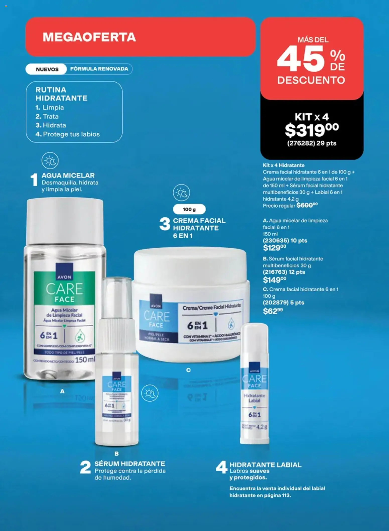 Nuevas ofertas de AVON válidas en toda la República Mexicana desde el 02/10/2026. ¡Encuentra las mejores ofertas en AVON campaña 15 2026! | Página: 111 | Productos: Serum, Crema, Agua, Crema facial