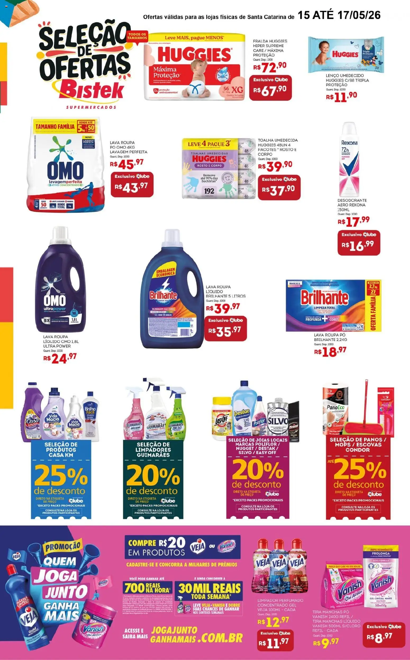 Bistek Supermercados Folheto - válido de 15.05.2026 | Página: 2 | Produtos: Pó, Tira manchas, Desodorante, Toalha umedecida