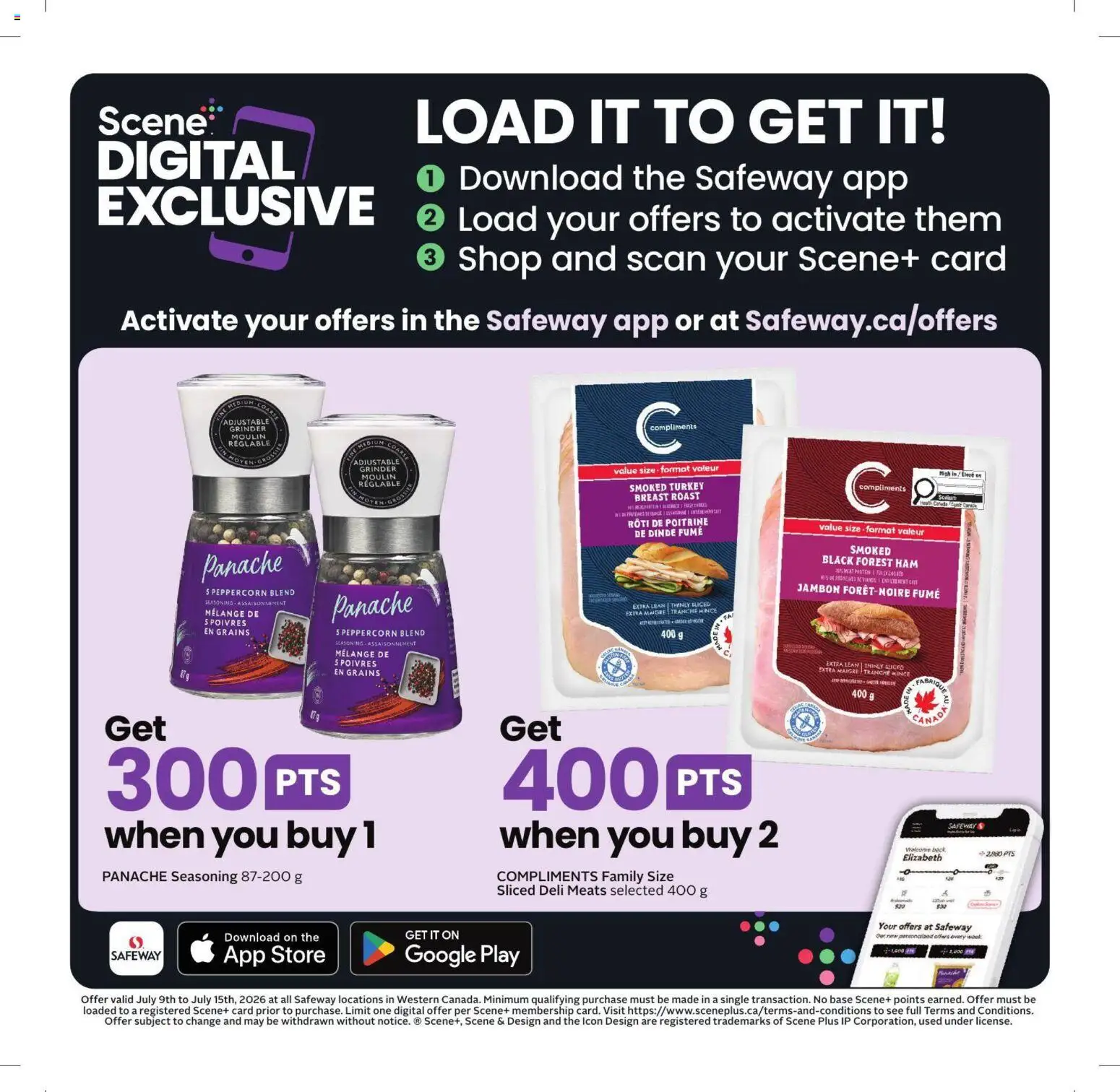 Safeway flyer valid from Jul 9, 2026 | Page: 13 | Products: Turkey, Grinder, Ham