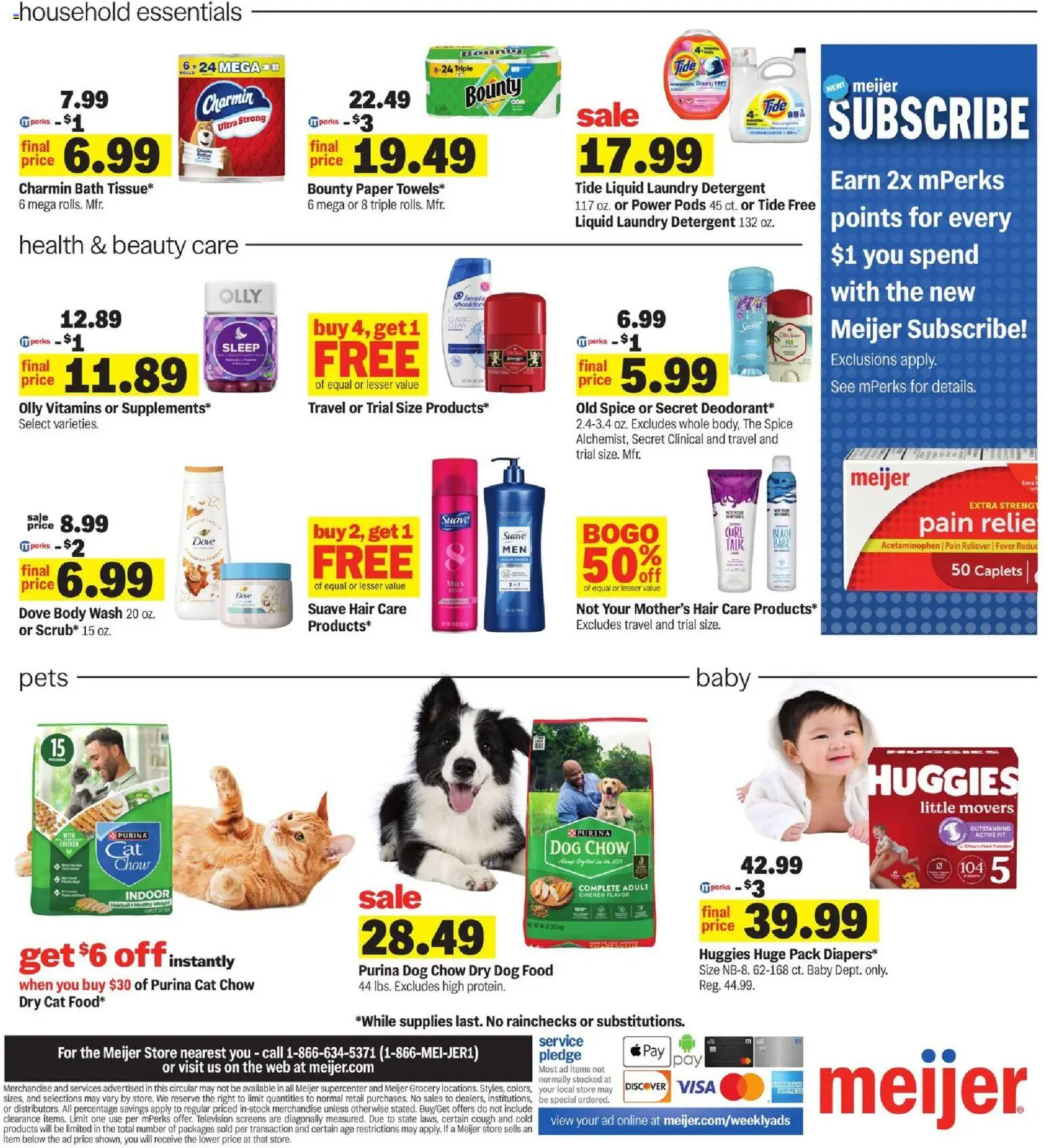 Meijer Weekly Ad - MI - valid from 09/23/2026 | Page: 4 | Products: Laundry detergent, Chicken, Body Wash, Weight