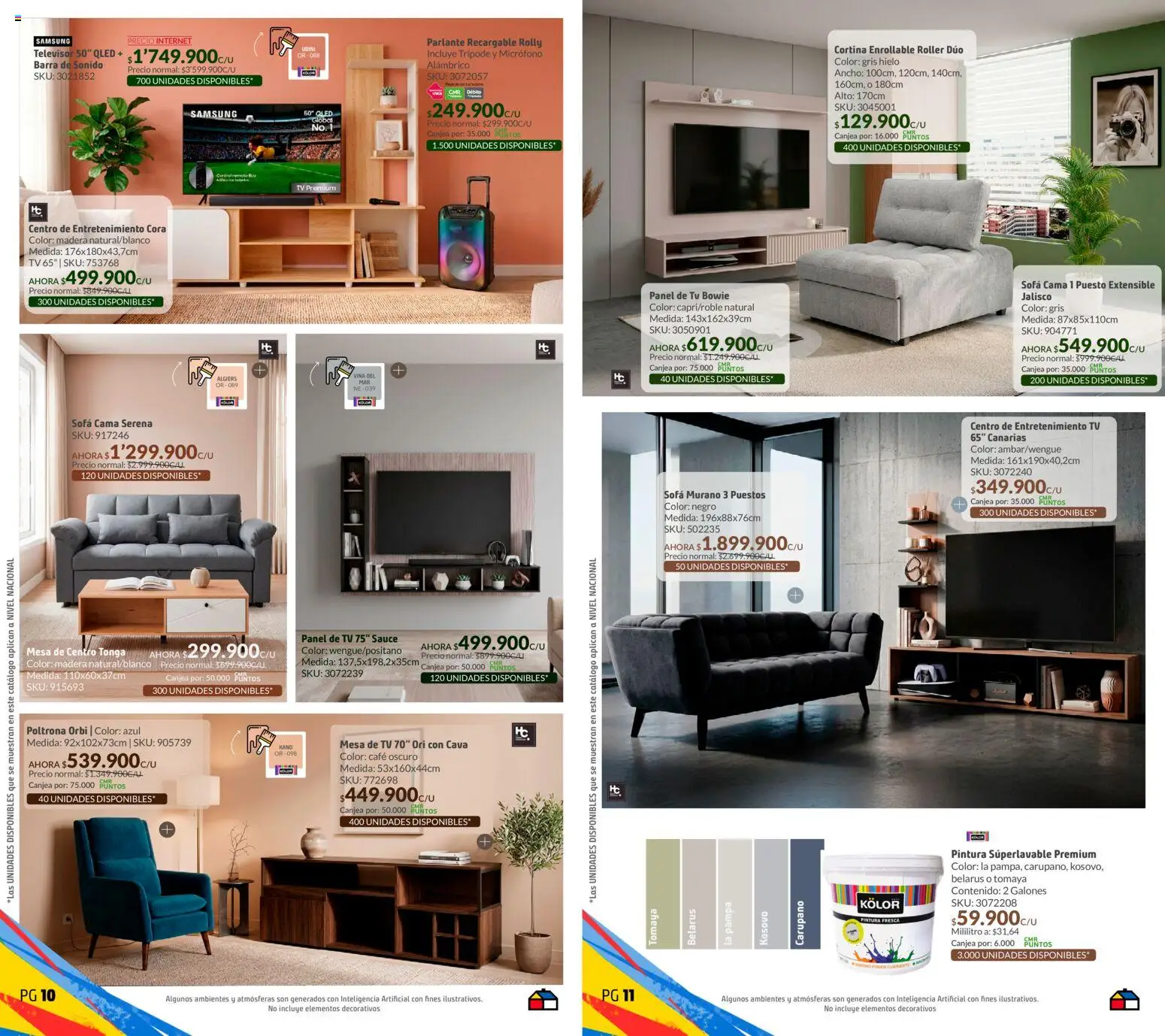Homecenter revista - valida desde el 21.05.2026 | Página: 6 | Productos: Pintura, Cama, Sofá, Mesa de TV