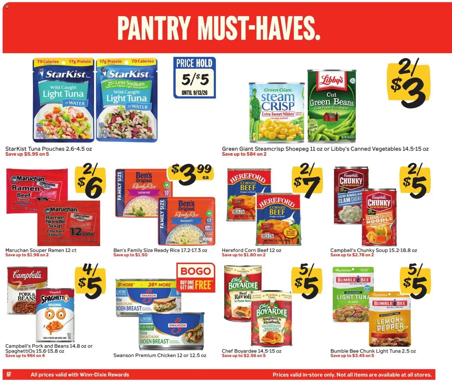 Winn Dixie In-Store Flyer - valid from 08/05/2026 | Page: 6 | Products: Corn, Pork, Beef, Sauce