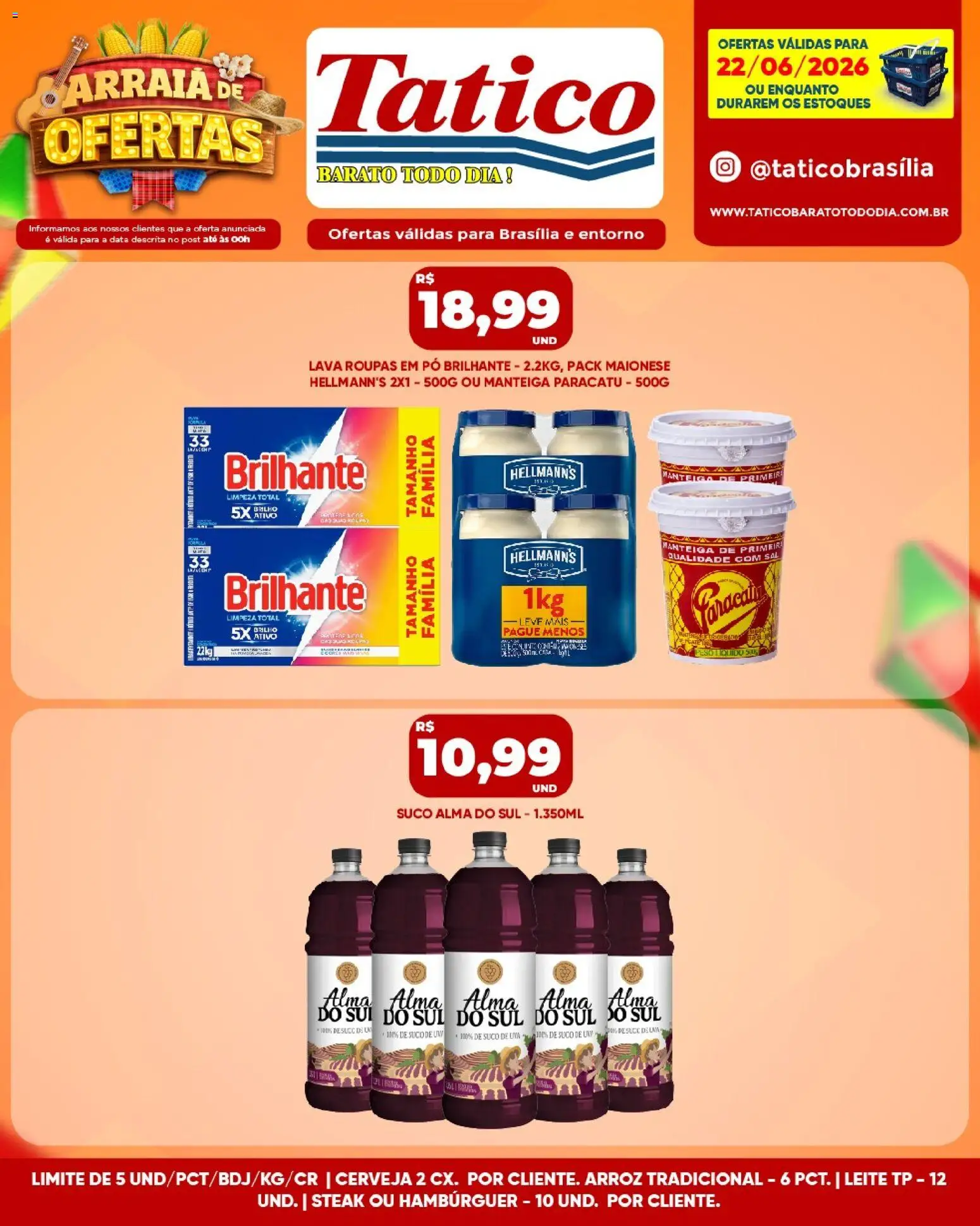 Tatico Folheto - válido de 23/06/2026 | Página: 29 | Produtos: Pó, Manteiga, Suco, Roupas