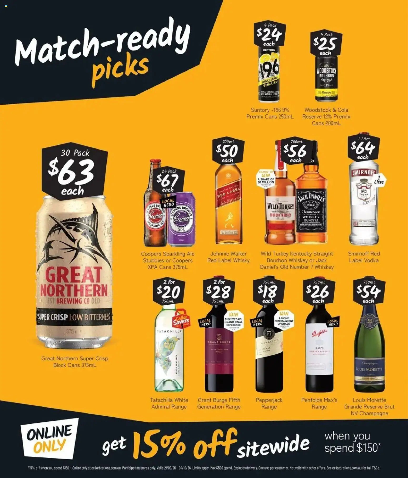 Cellarbrations catalogue - valid from 21/09/2026 | Page: 2 | Products: Champagne, Bourbon, Vodka, Lemon