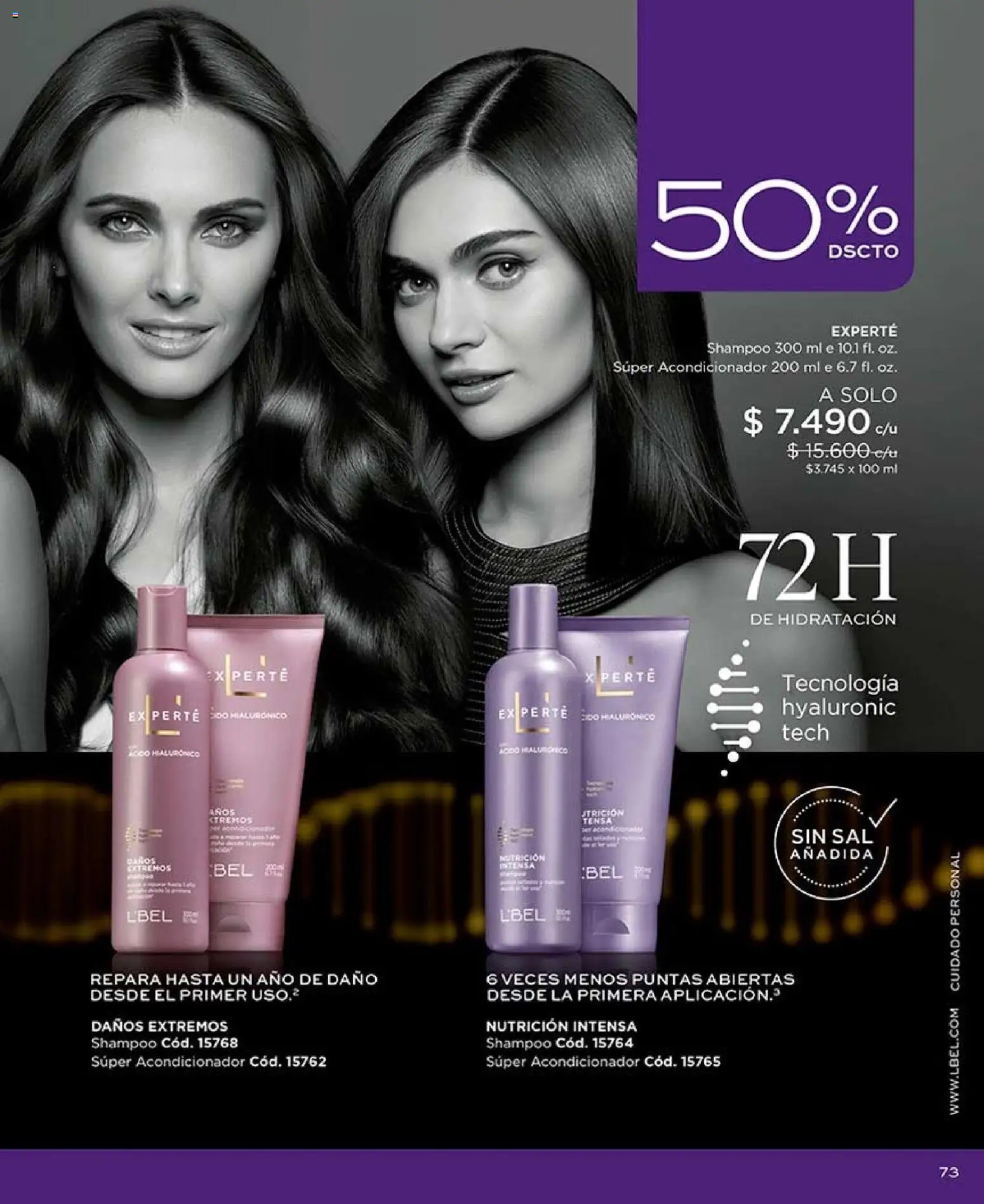 Catálogo L'Bel Campaña 13 │ válido desde el 27.07.2026 | Página: 73 | Productos: Sal, Aros, Acondicionador, Shampoo
