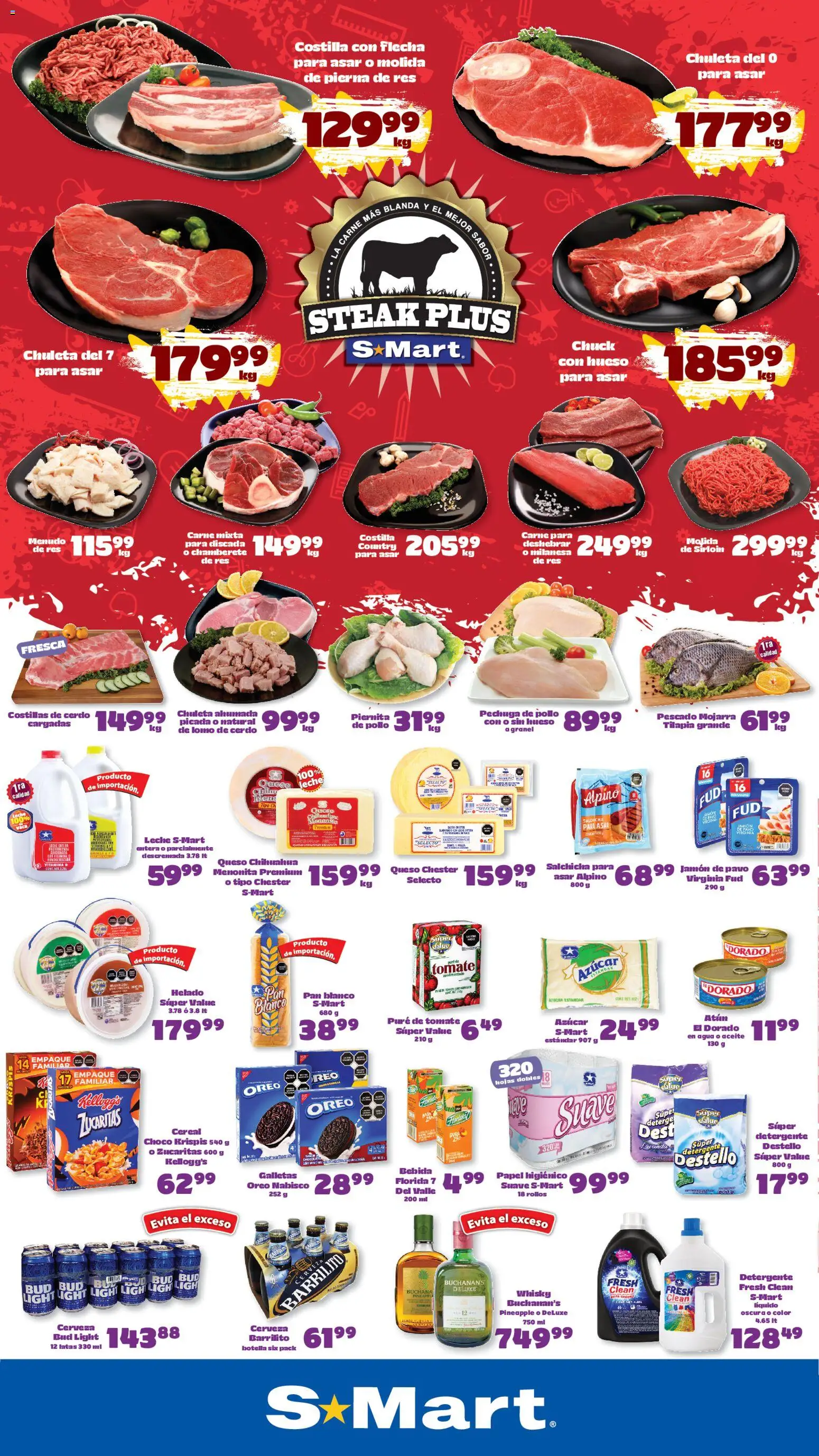 Nuevas ofertas de S-Mart válidas en toda la República Mexicana desde el 14/08/2026. ¡Encuentra las mejores ofertas en S-Mart folleto Juárez! | Página: 1 | Productos: Pollo, Aceite, Cerveza, Tilapia