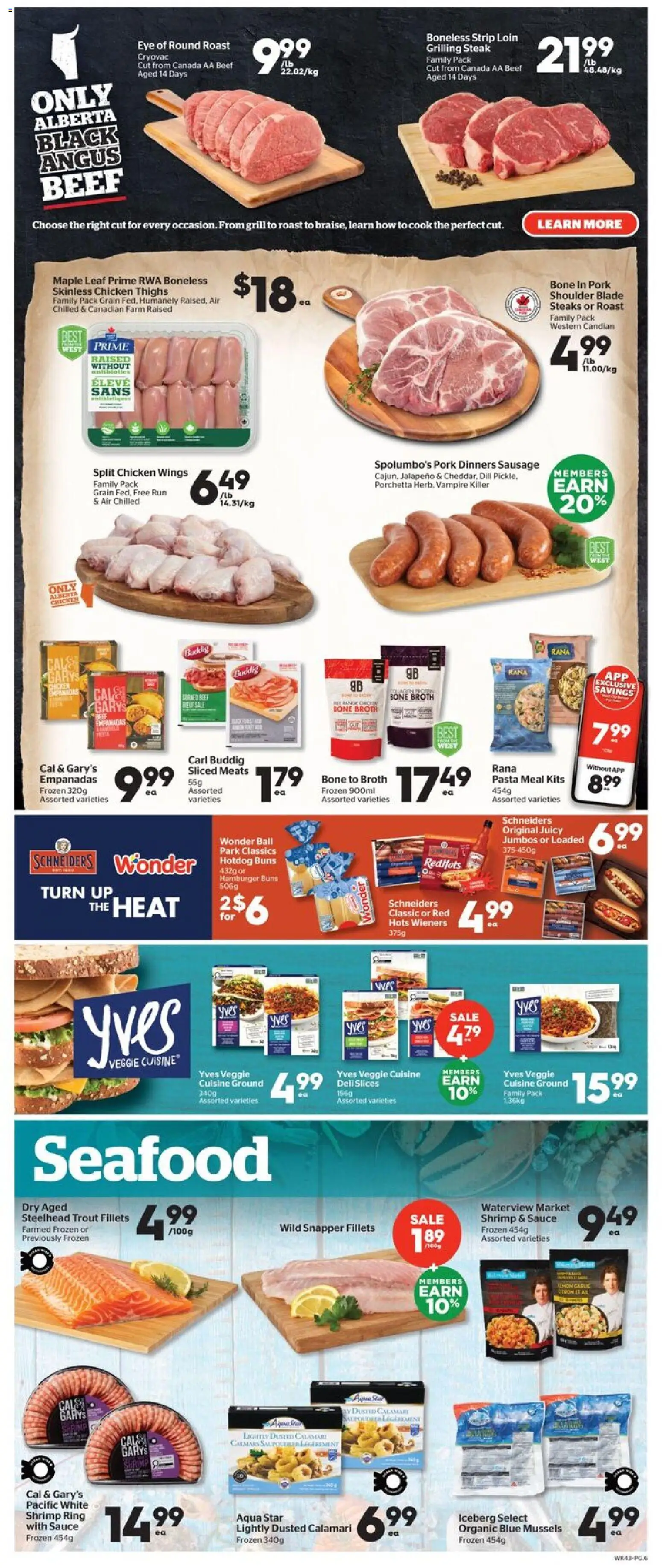 Calgary Co-op flyer valid from Aug 27, 2026 | Page: 6 | Products: Pasta, Broth, Shrimp, Chicken