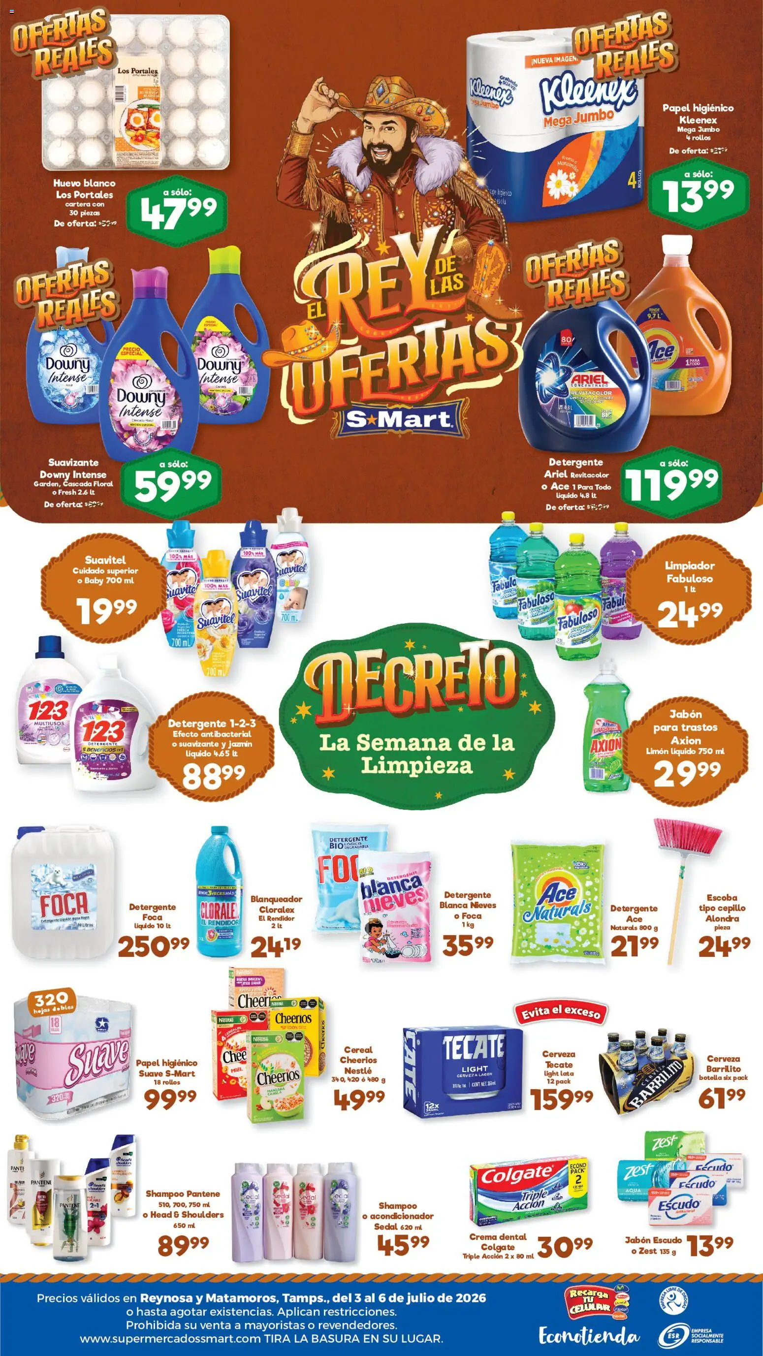 Nuevas ofertas de S-Mart válidas en toda la República Mexicana desde el 03/07/2026. ¡Encuentra las mejores ofertas en S-Mart folleto Reynosa! | Página: 2 | Productos: Escoba, Cerveza, Ropa, Botella